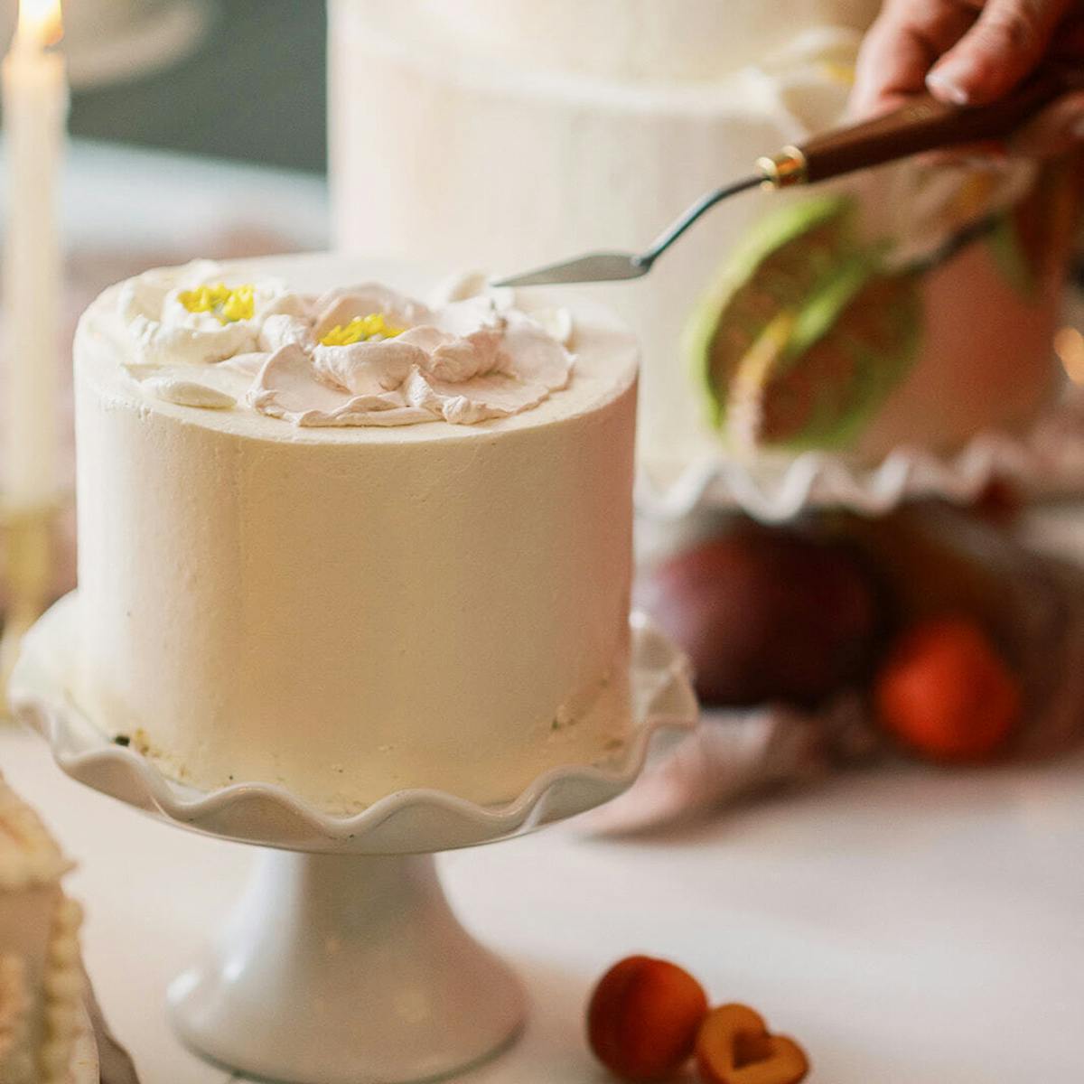 "The Wedding Cake" Floral Decorated Almond Raspberry Cake by Miri Nadler Cakes