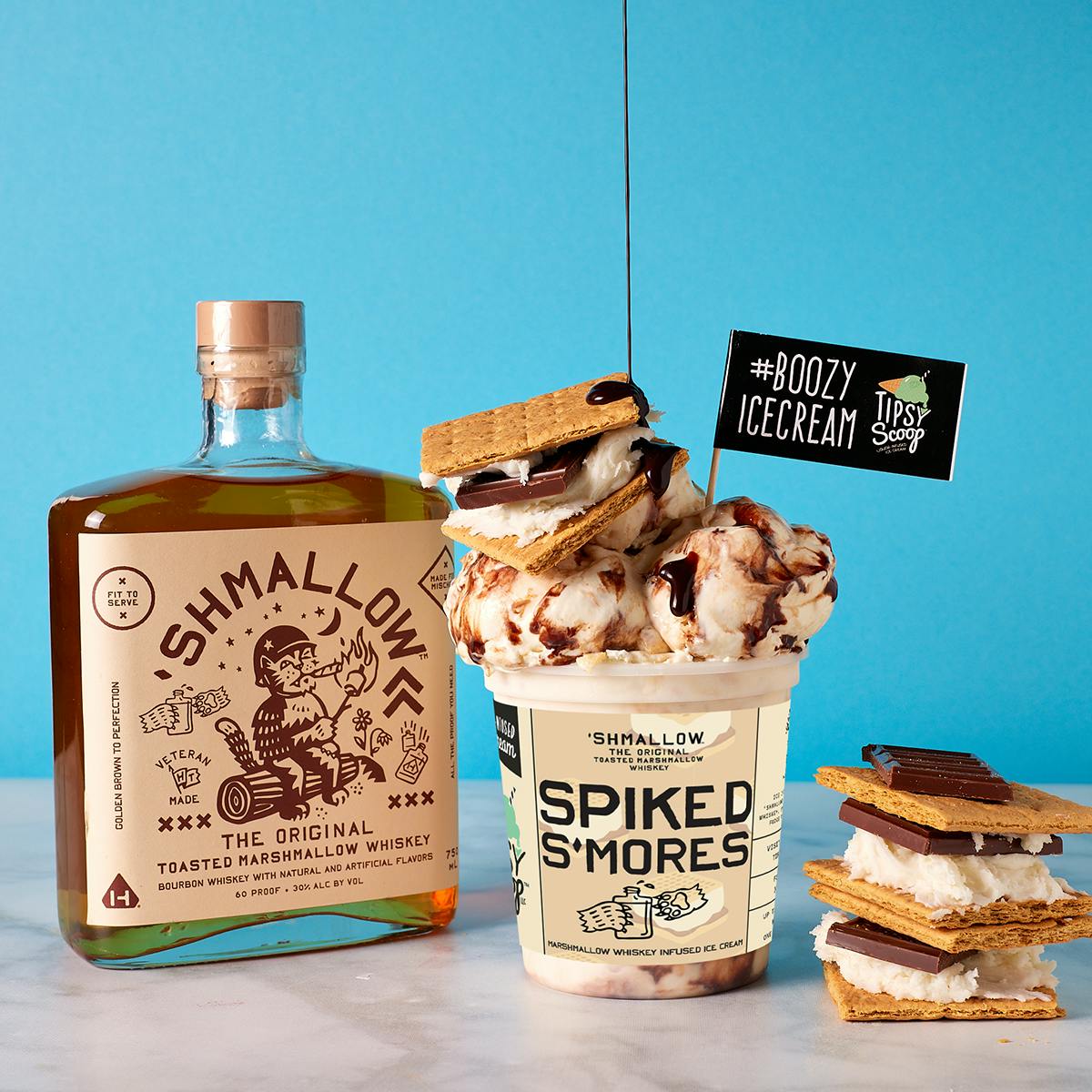 "Shmallow" Spiked S'Mores Boozy Ice Cream - 4 Pack by Tipsy Scoop Boozy Ice Cream - Alternate image 2