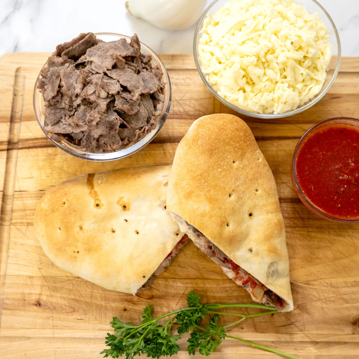 Cheesesteak, Sauce & Onion Specialty Stuffed Bread by Marchiano's Bakery