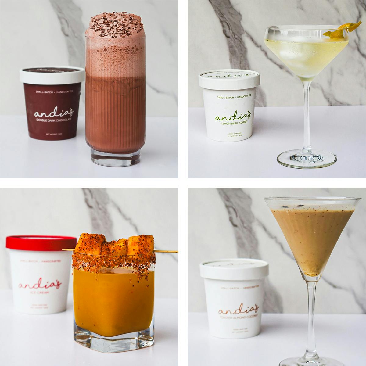 "After Dark" Ice Cream Sampler - 4 Pints by Andia's Ice Cream