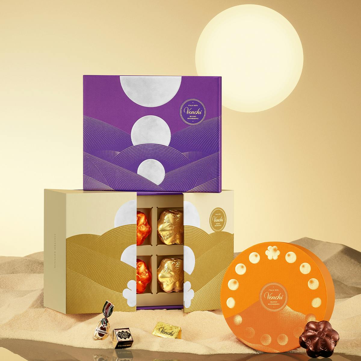 Mid-Autumn 2025 Fase Lunare Luxury Double Layer Gift Box by Venchi - Alternate image 1