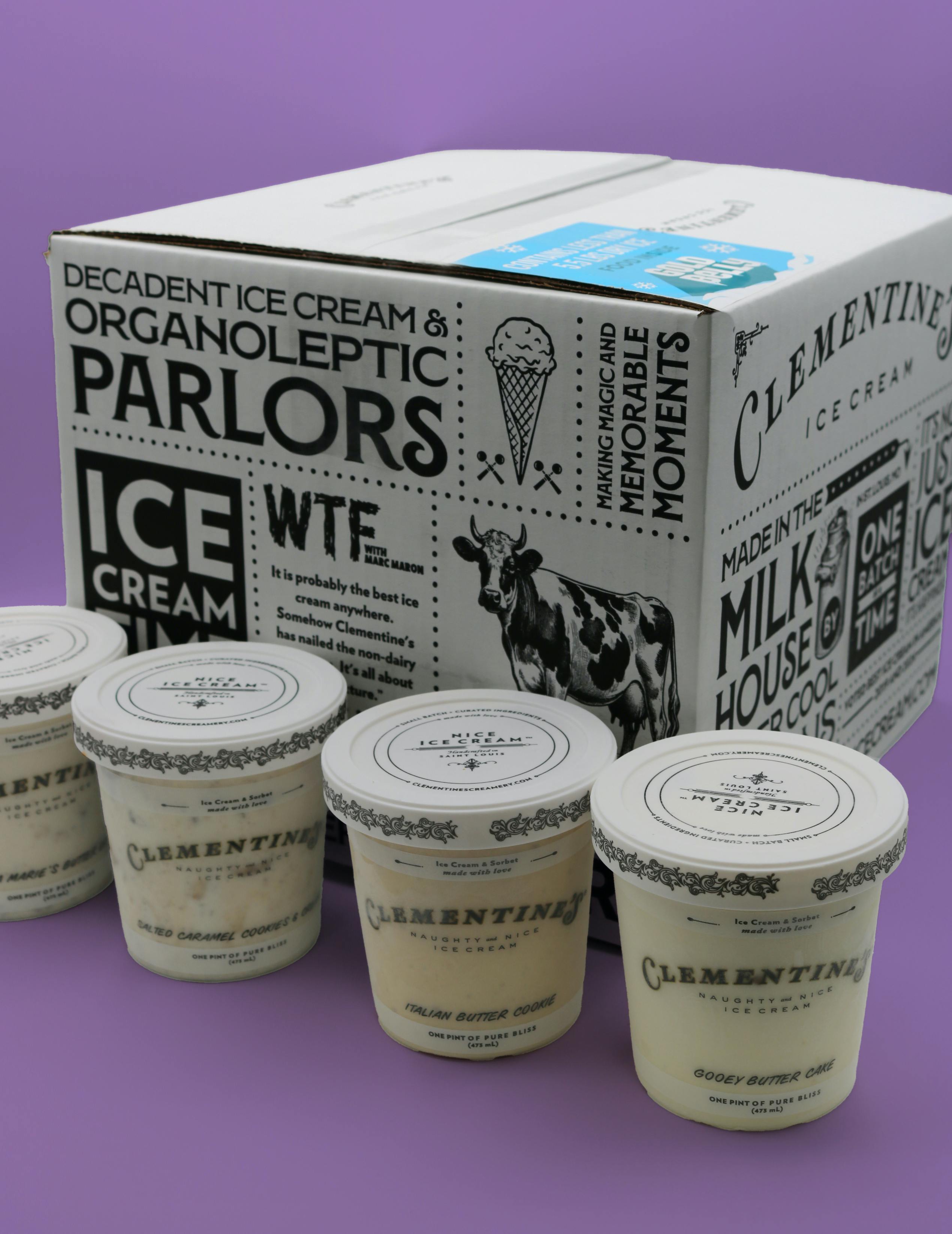 "Nice" Assorted Ice Cream - 4 Pints by Clementine's Naughty & Nice Ice Cream