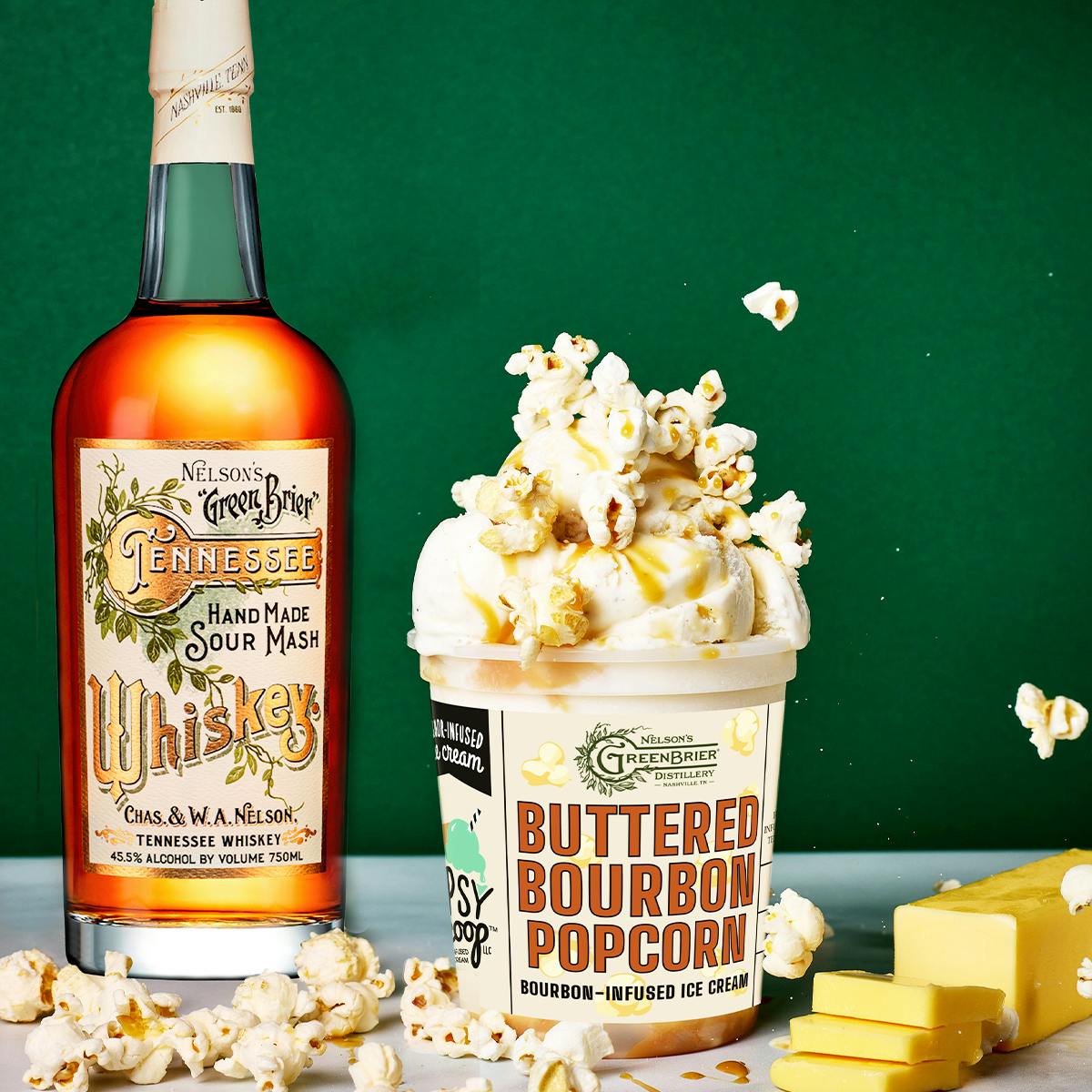 Buttered Bourbon Popcorn Boozy Ice Cream Pack by Tipsy Scoop