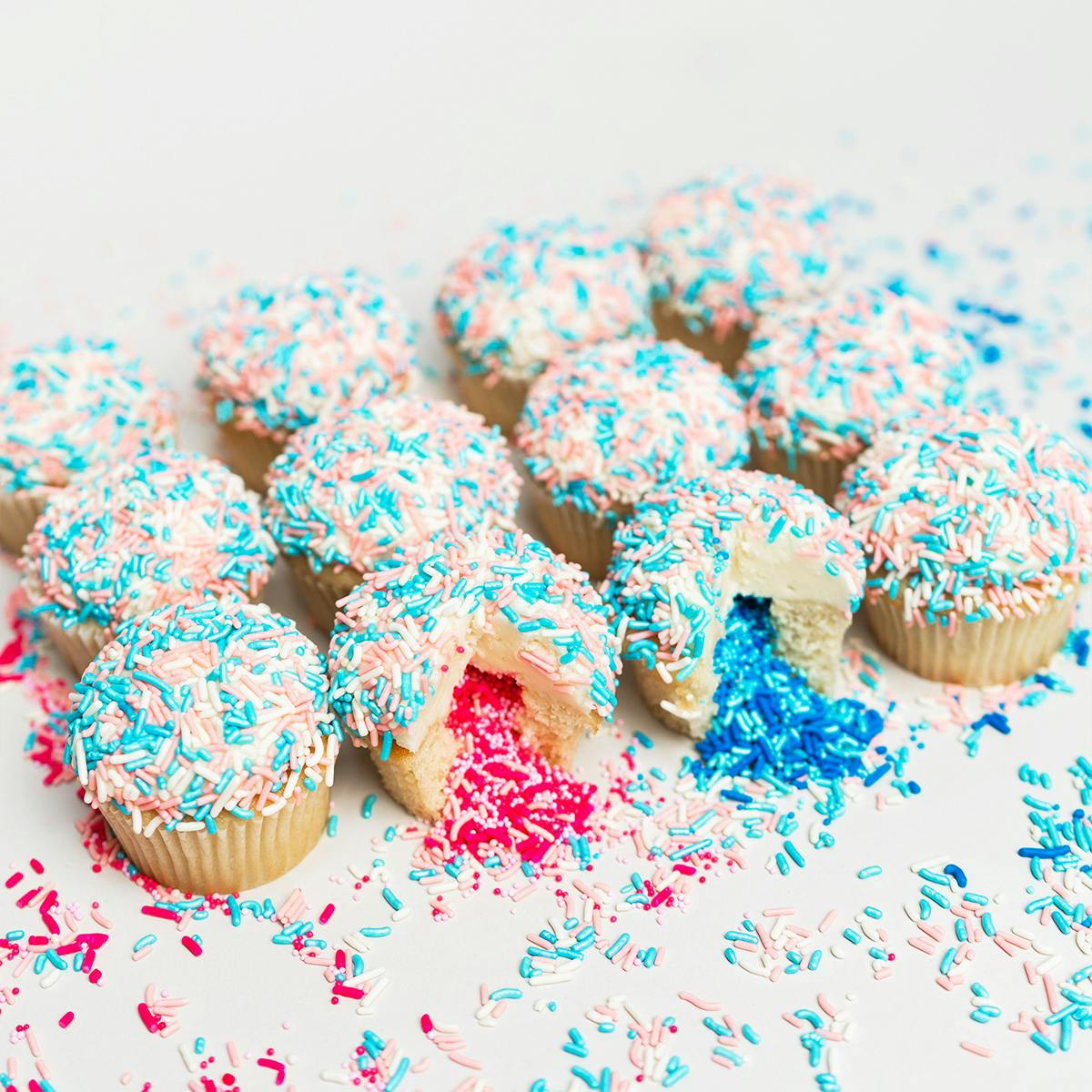 Gender Reveal Explosion® Cupcakes - 12 Pack by Flour Shop