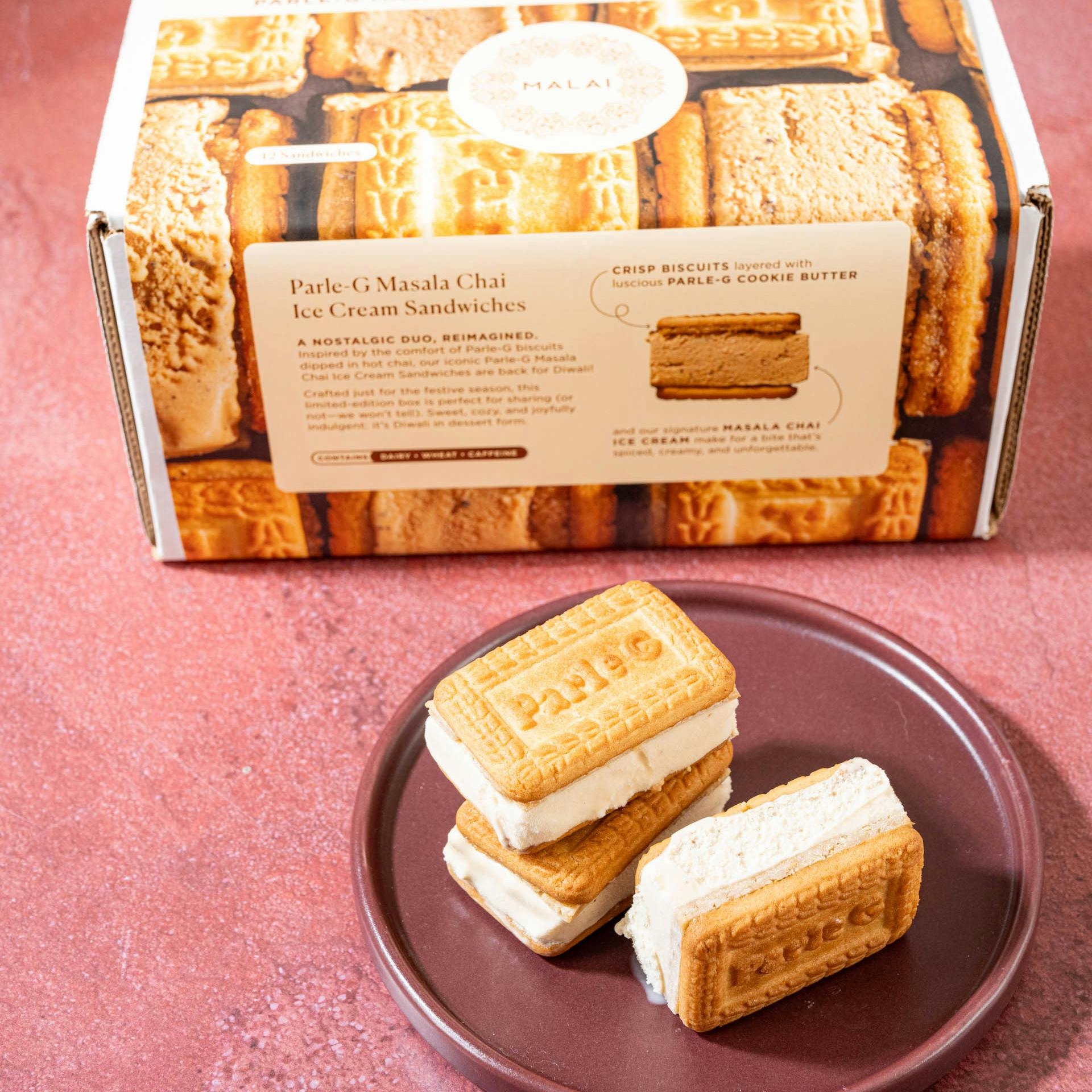 Diwali Parle-G Masala Chai Ice Cream Sandwiches by Malai Ice Cream - Alternate image 4