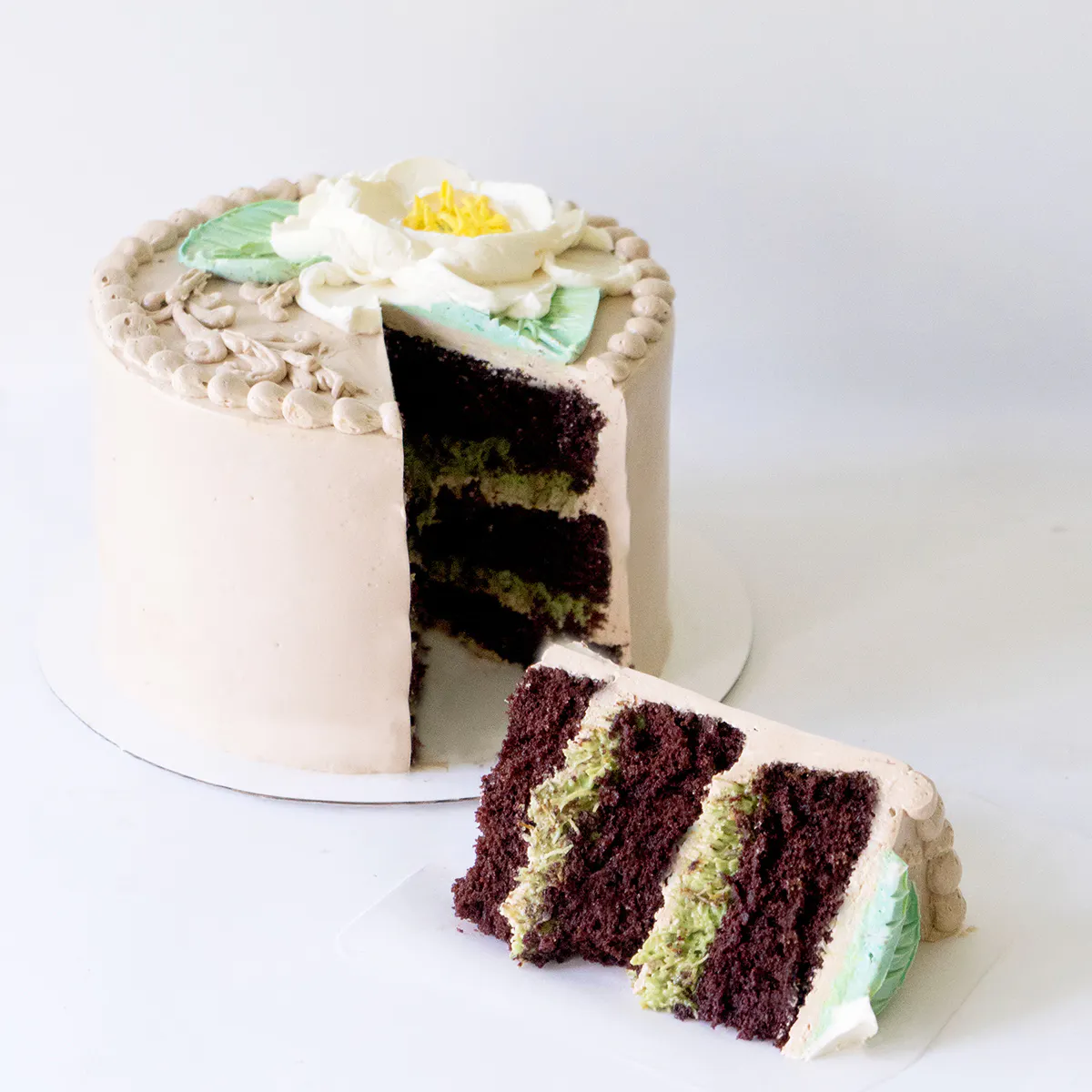 Dubai Chocolate Pistachio Cake by Miri Nadler Cakes