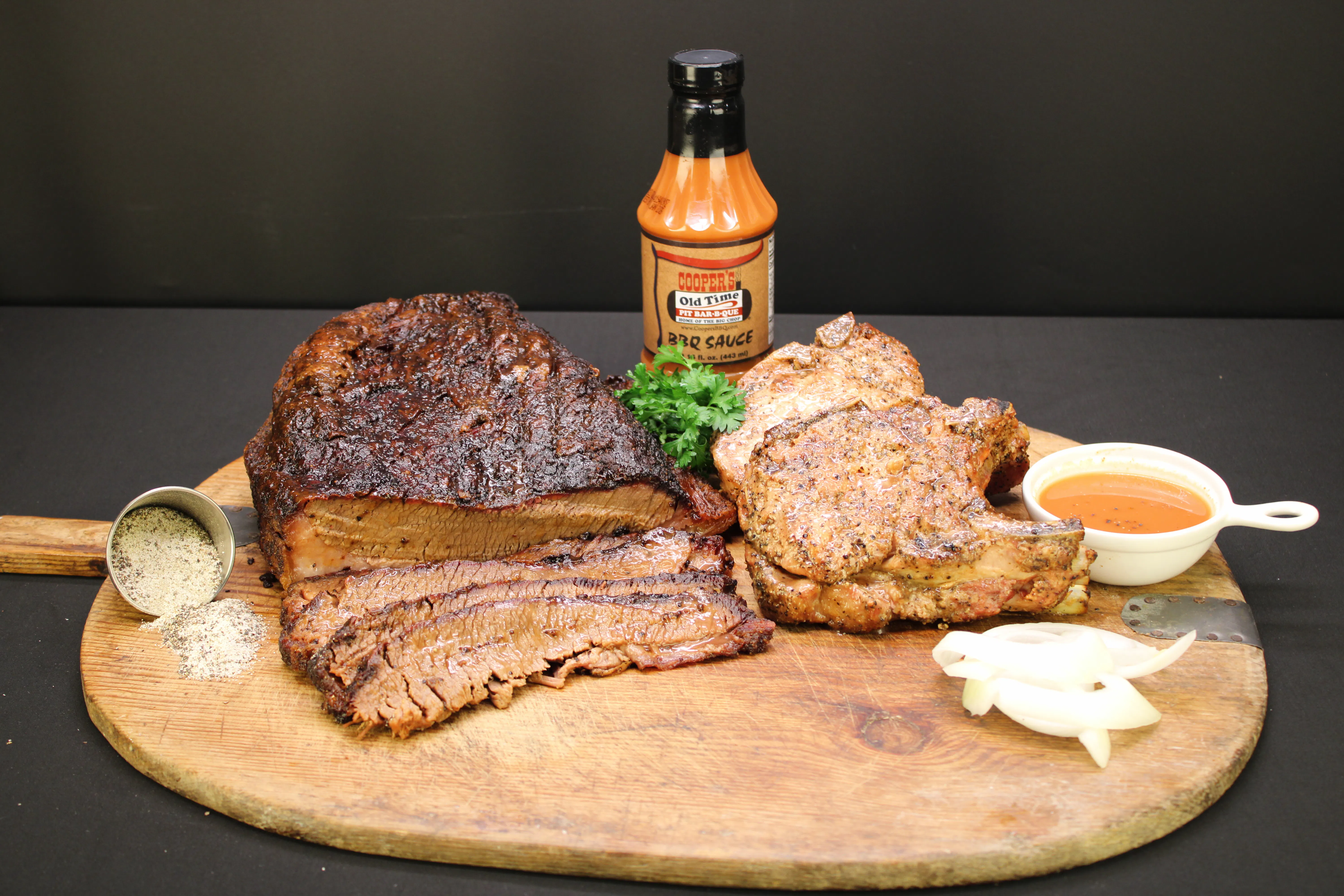 "The Cooper's Tradition" Whole Brisket + Pork Chops for 14-16 by Cooper's Old Time Pit Bar-B-Que