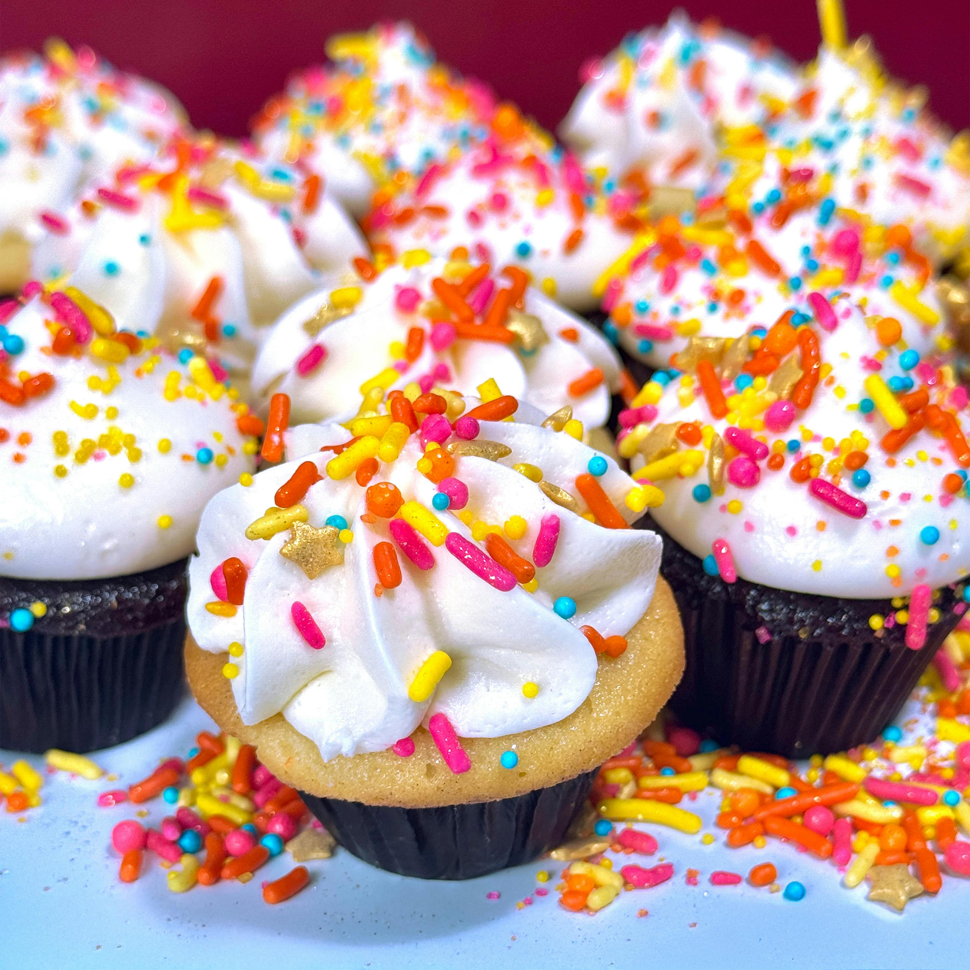 Mini Cupcakes Chocolate + Vanilla Combo - 12 Pack by Trophy Cupcakes - Alternate image 1