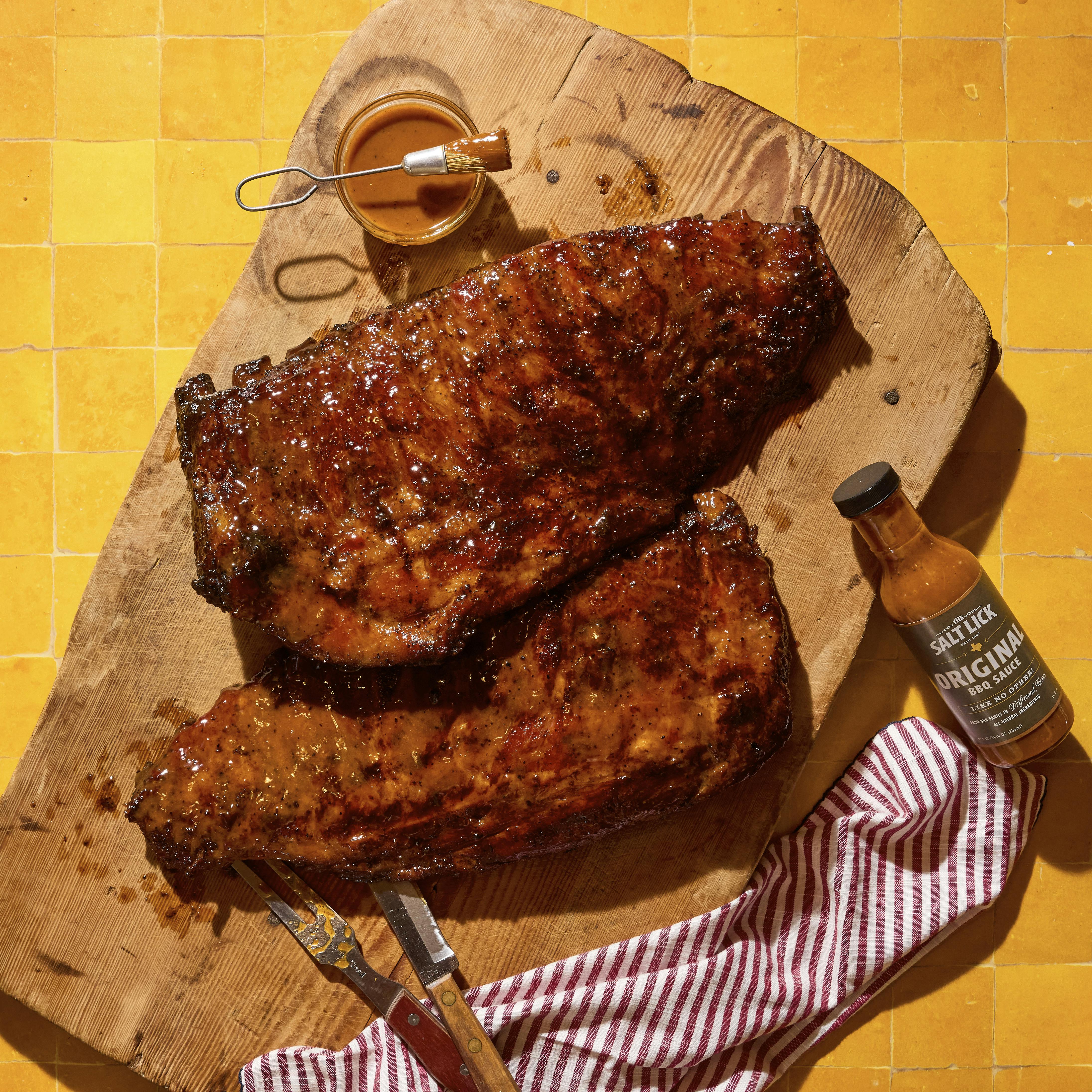 "Roberts Family" Pork Ribs + BBQ Sauce by Salt Lick BBQ