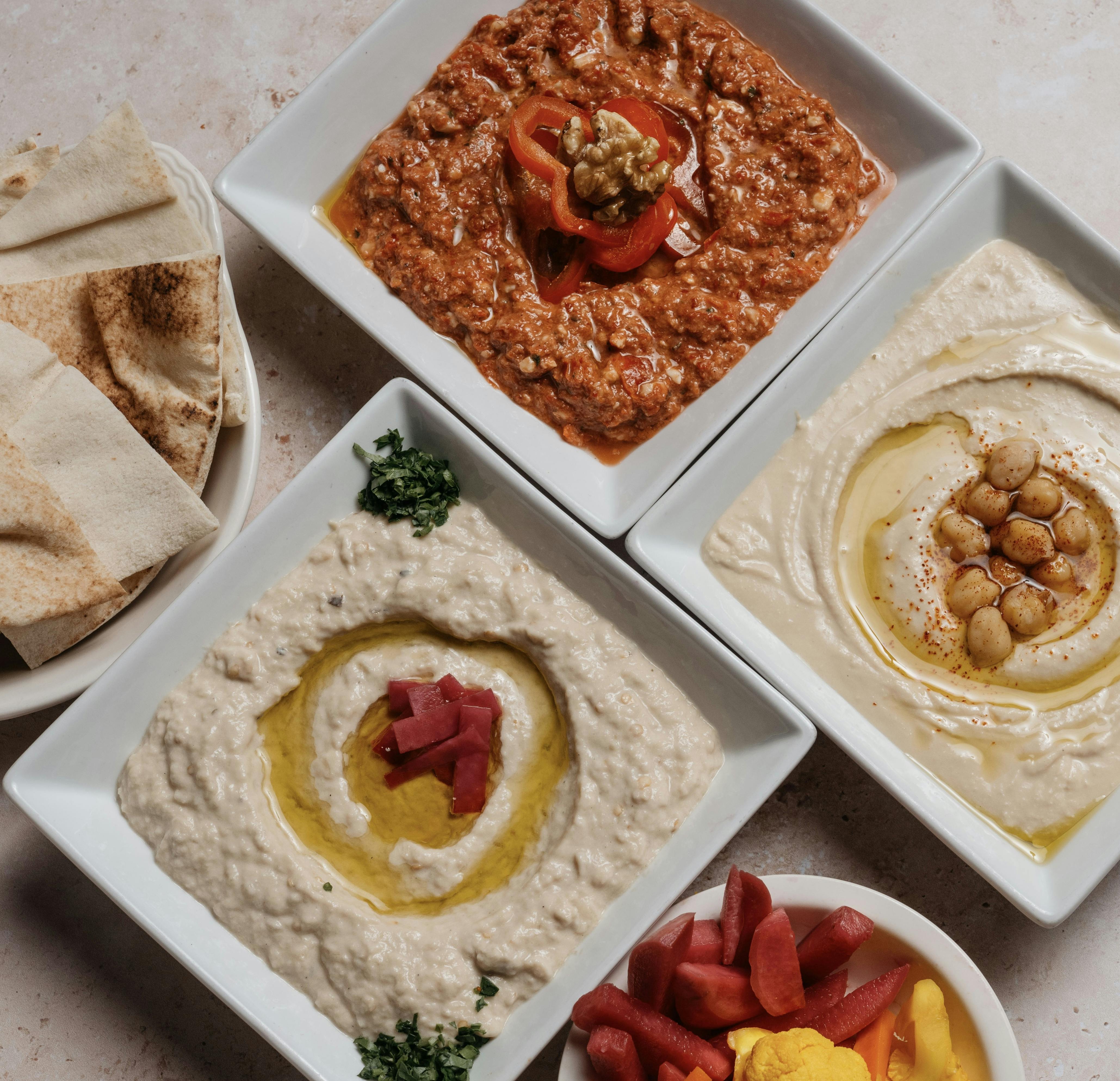 Signature Mezze Trio for 4 by Tanoreen