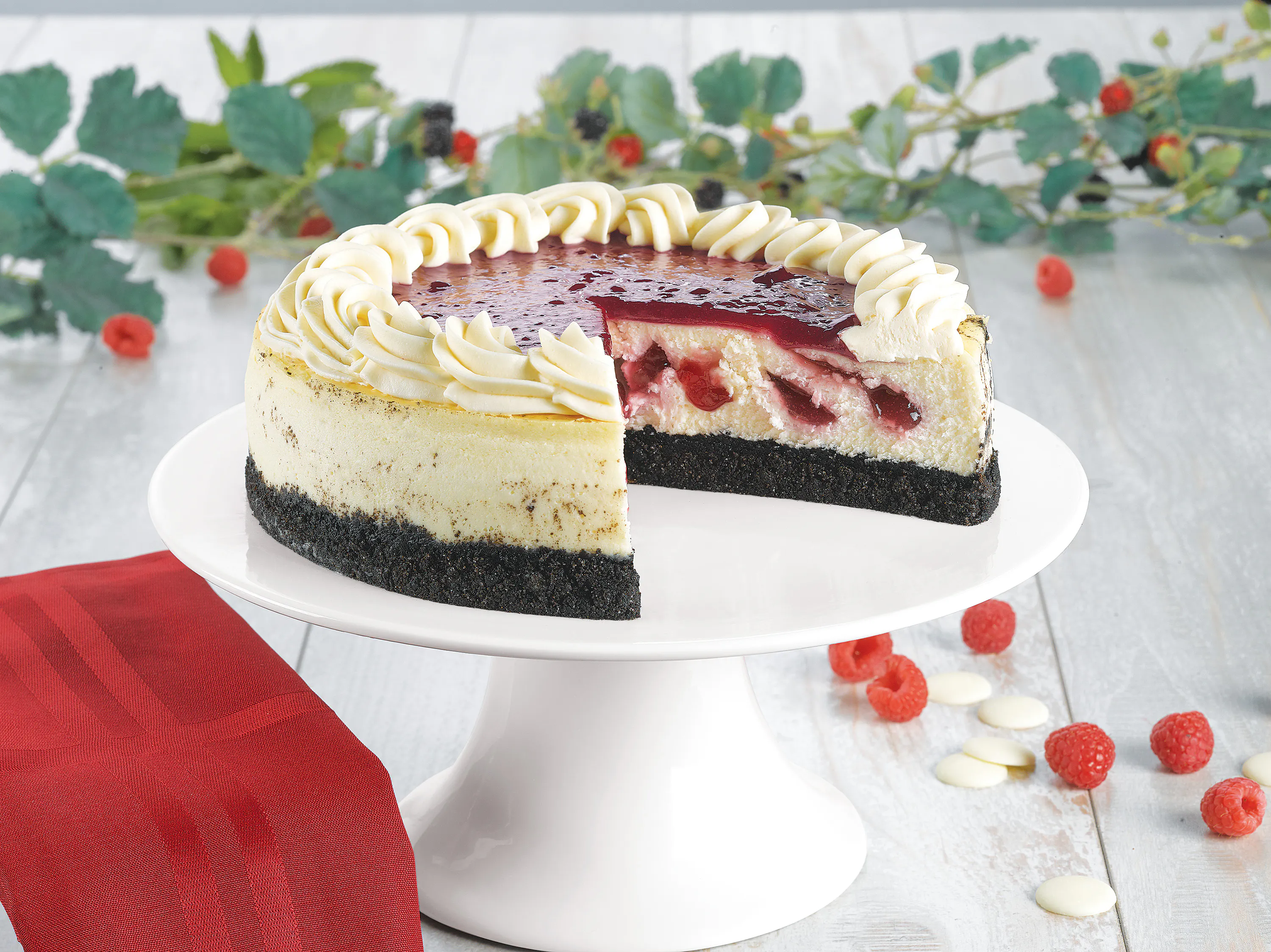 White Chocolate Raspberry Cheesecake by Junior's Cheesecake