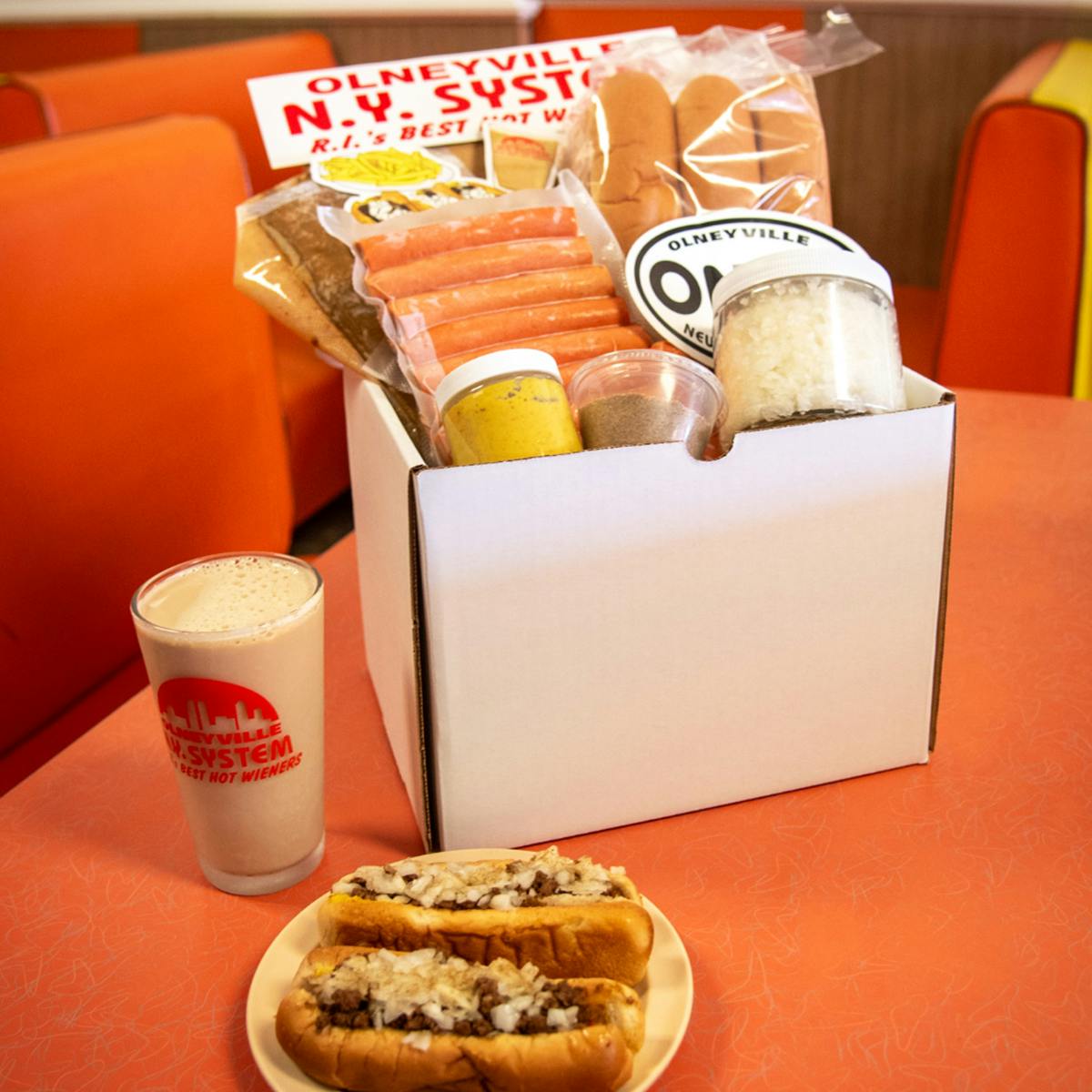 Hot Wiener Kit + Coffee Milk for 6-8 by Olneyville New York System - Alternate image 1