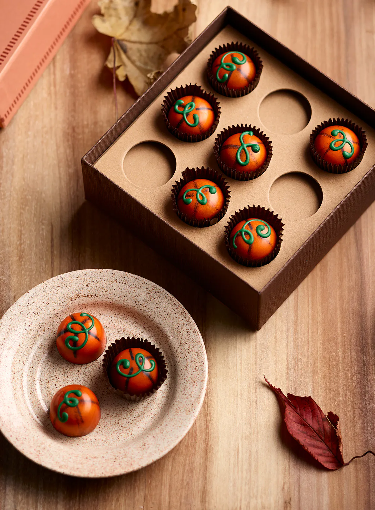 Chocolate Pumpkin Bon-Bon Gift Box by John & Kira's