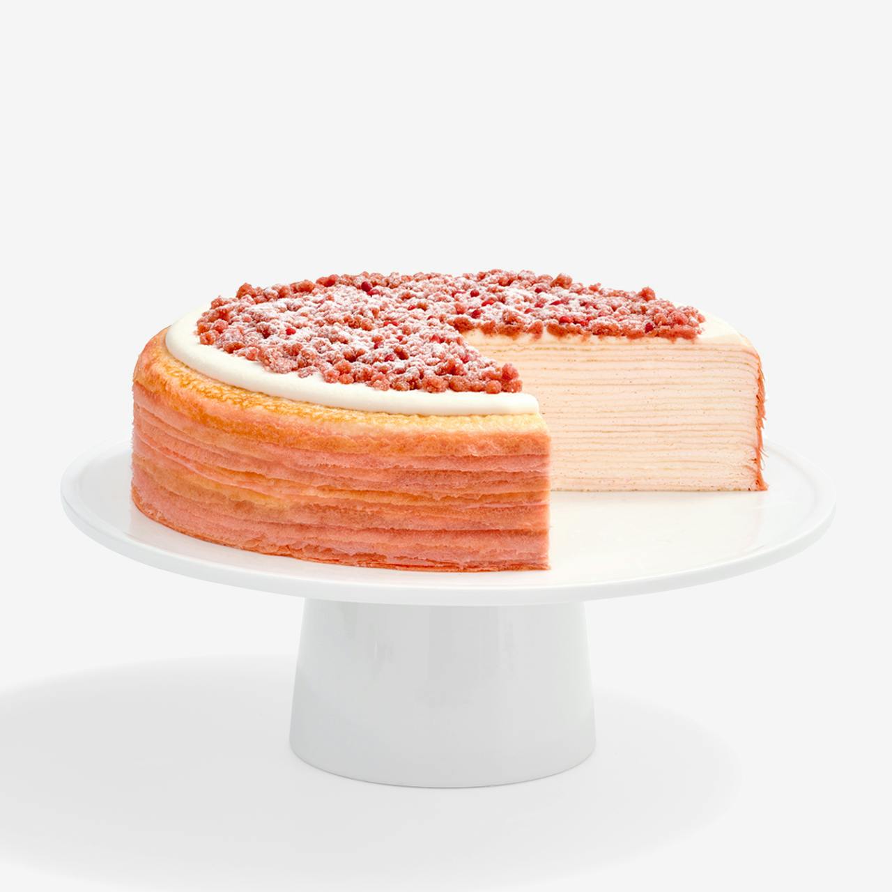 Pink Pearl Strawberry Mille Crêpes Cake by Lady M Confections