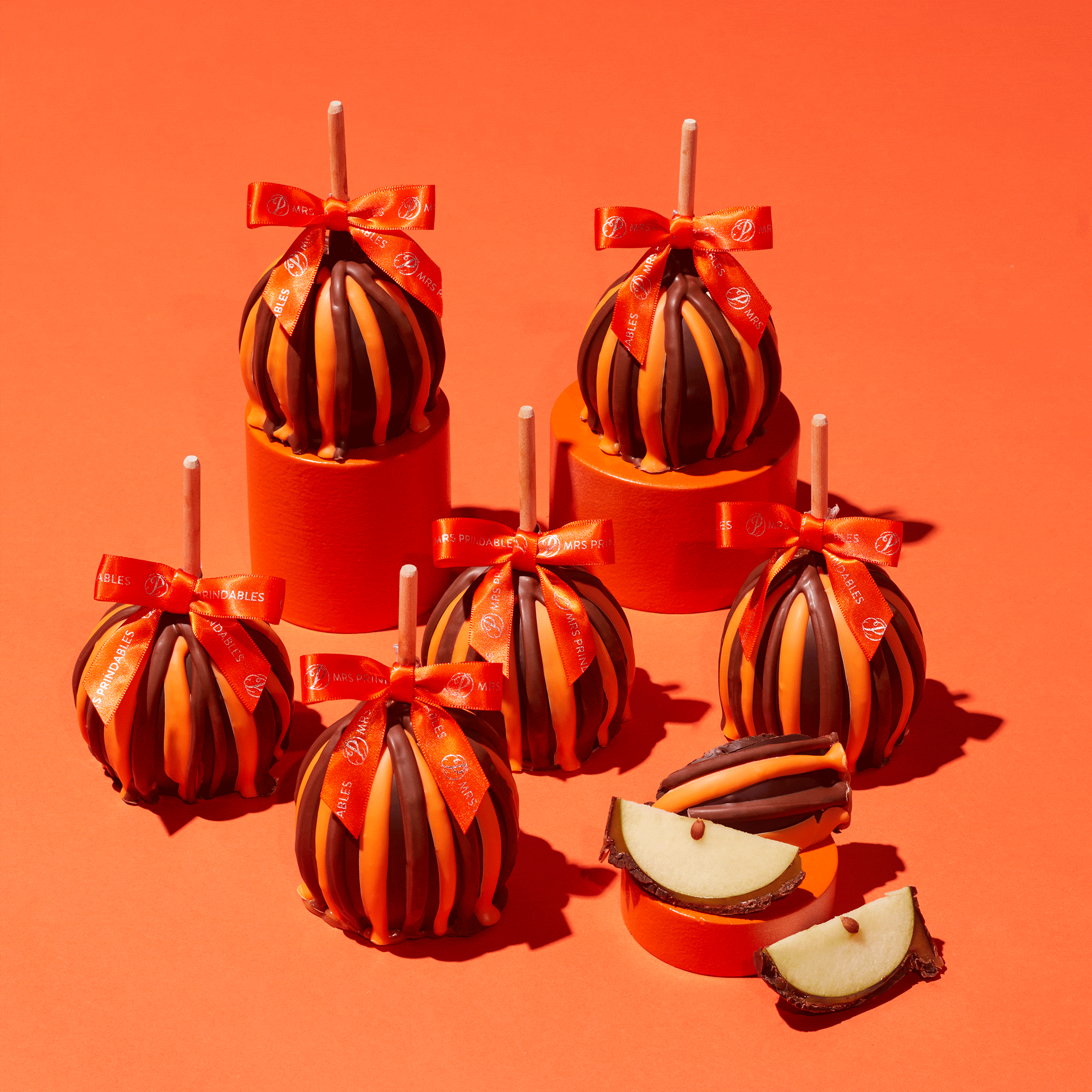 Fall Triple Chocolate Caramel Apple - 6 Pack by Mrs. Prindables Gourmet Caramel Apples