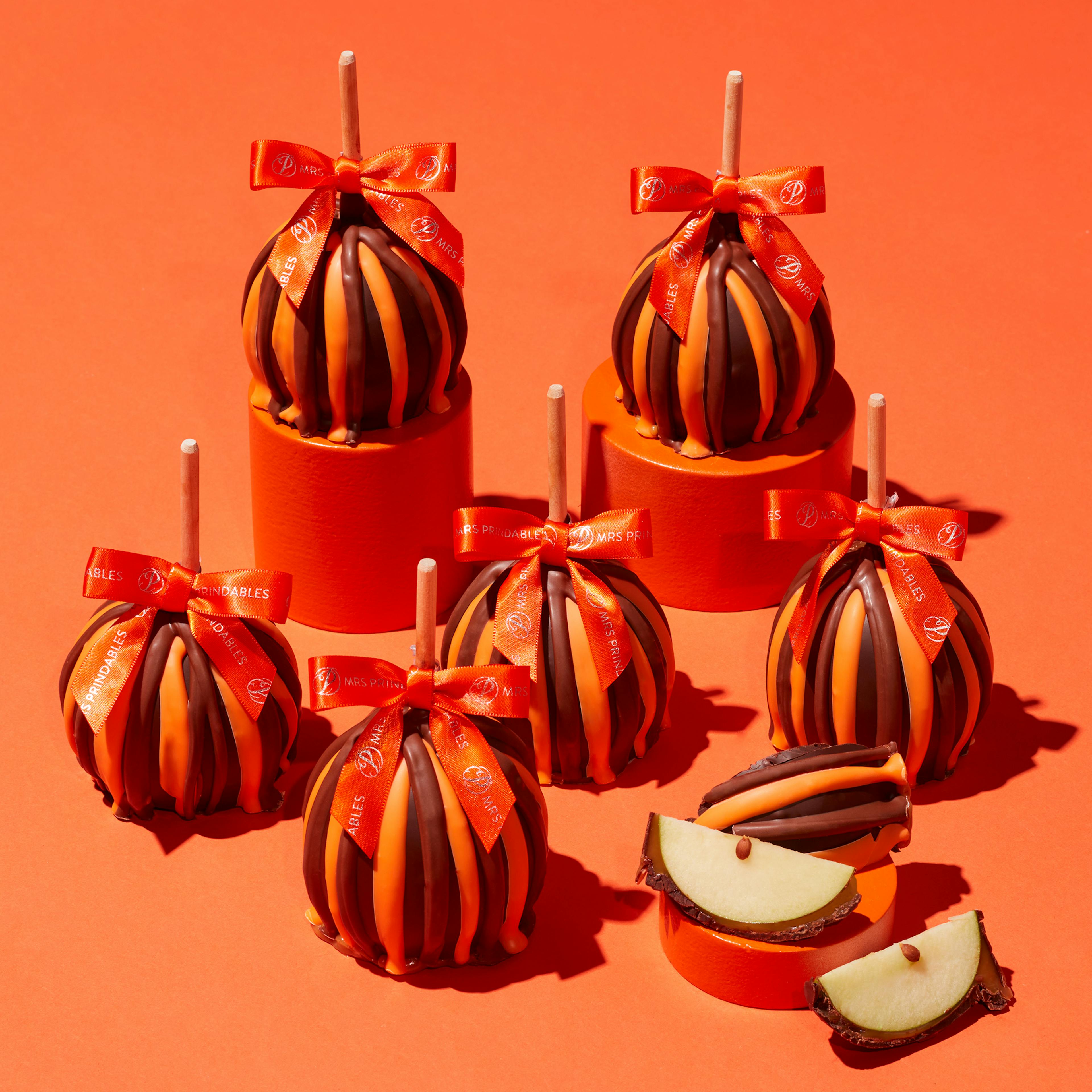 Fall Triple Chocolate Caramel Apple - 6 Pack by Mrs. Prindables Gourmet Caramel Apples - Alternate image 2