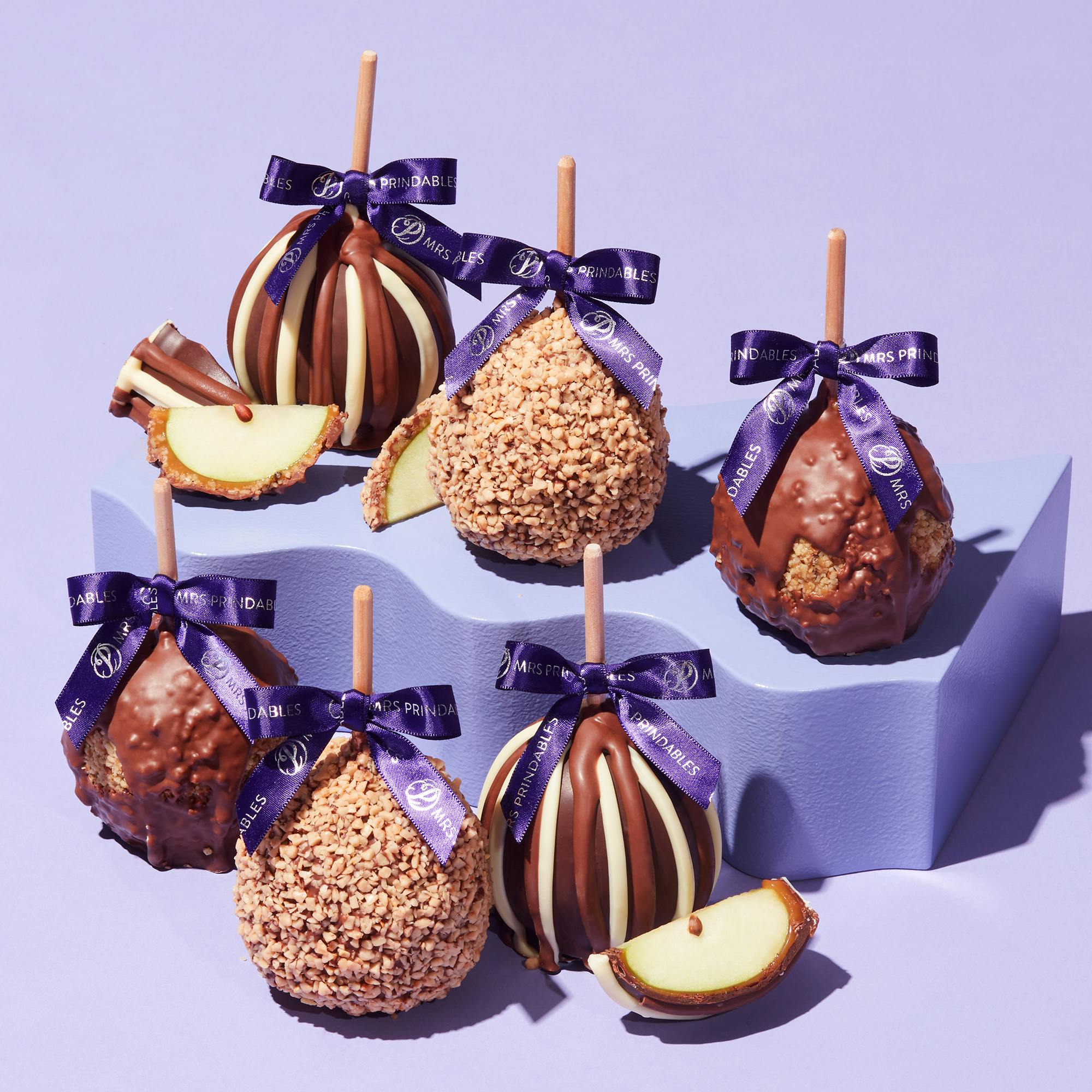 Caramel Apple Sampler - 6 Pack by Mrs. Prindables Gourmet Caramel Apples