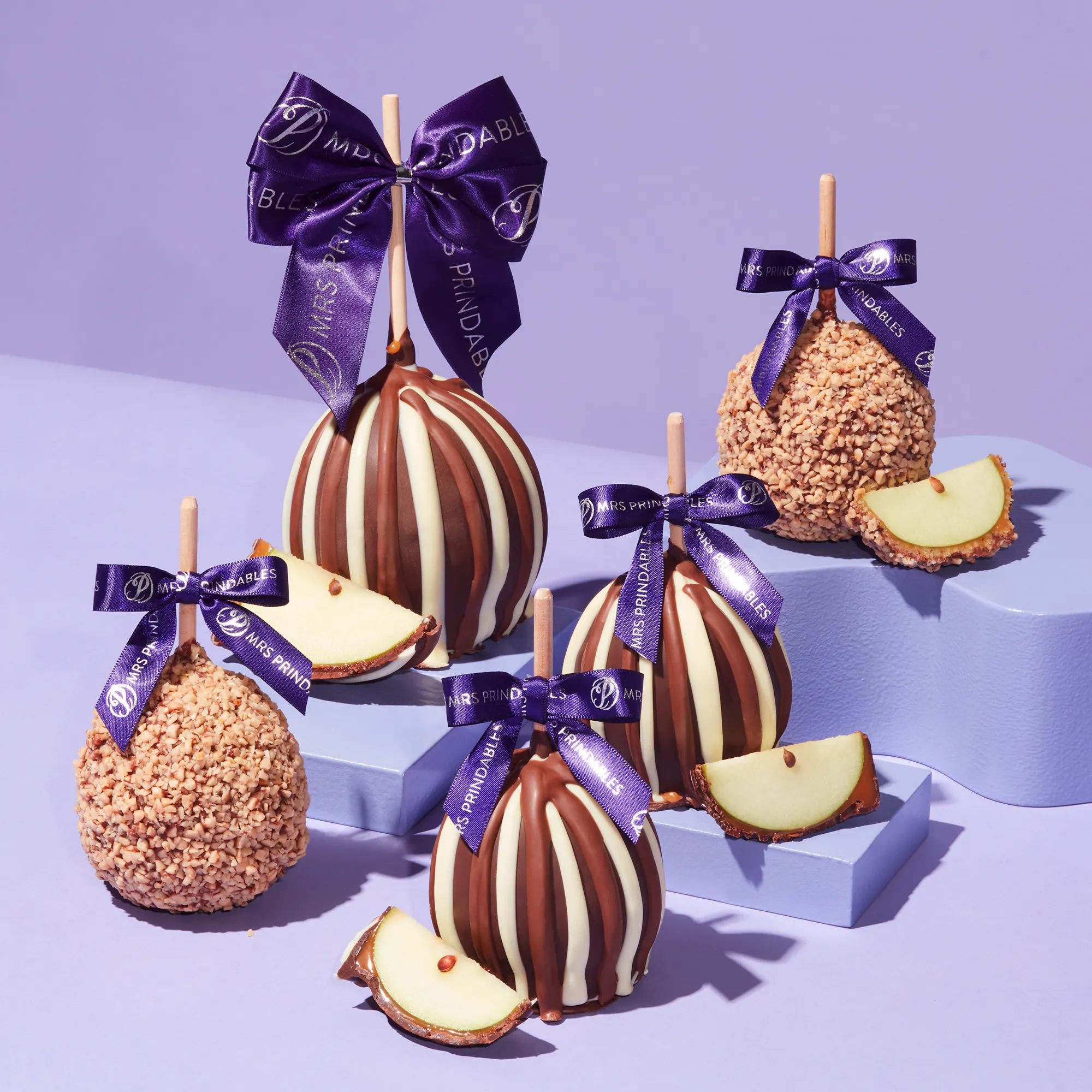 Caramel Apple Gift Box - 5 Pack by Mrs. Prindables Gourmet Caramel Apples - Alternate image 2