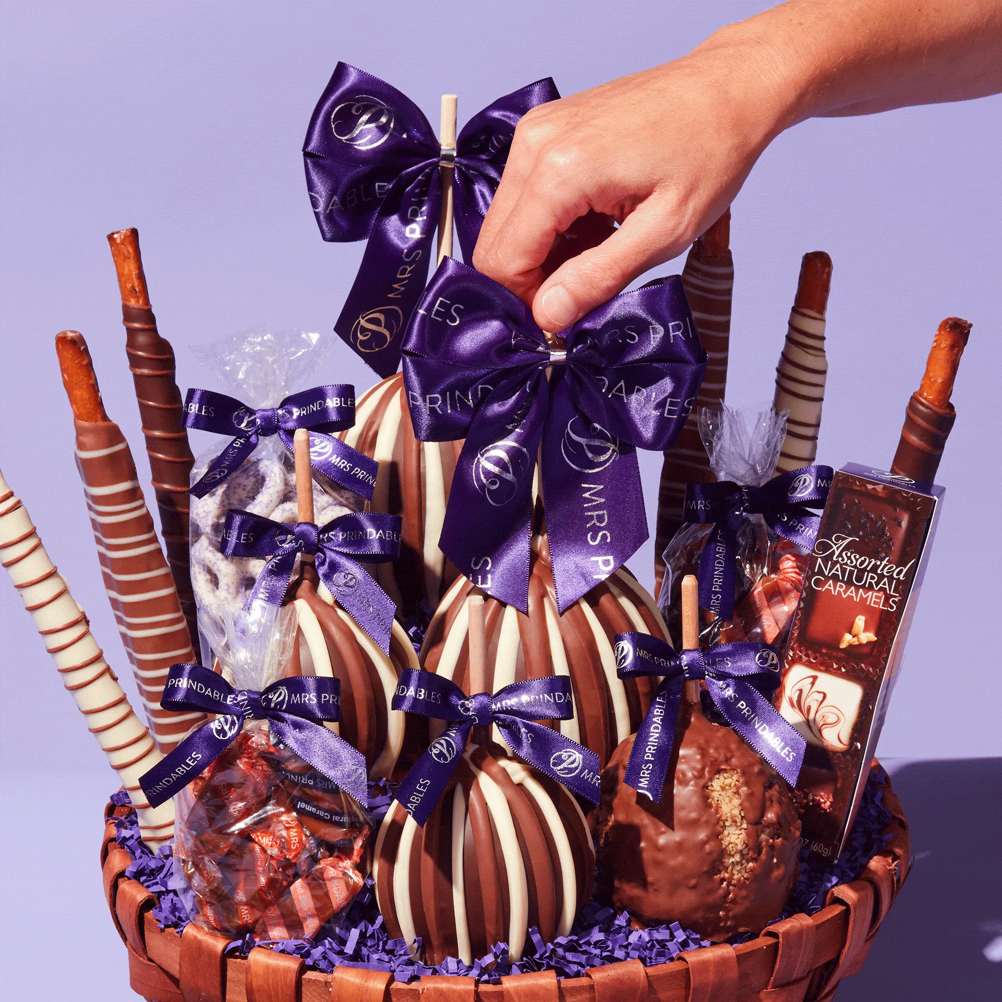 Caramel Apple & Confections Premium Gift Basket by Mrs. Prindables Gourmet Caramel Apples - Alternate image 1