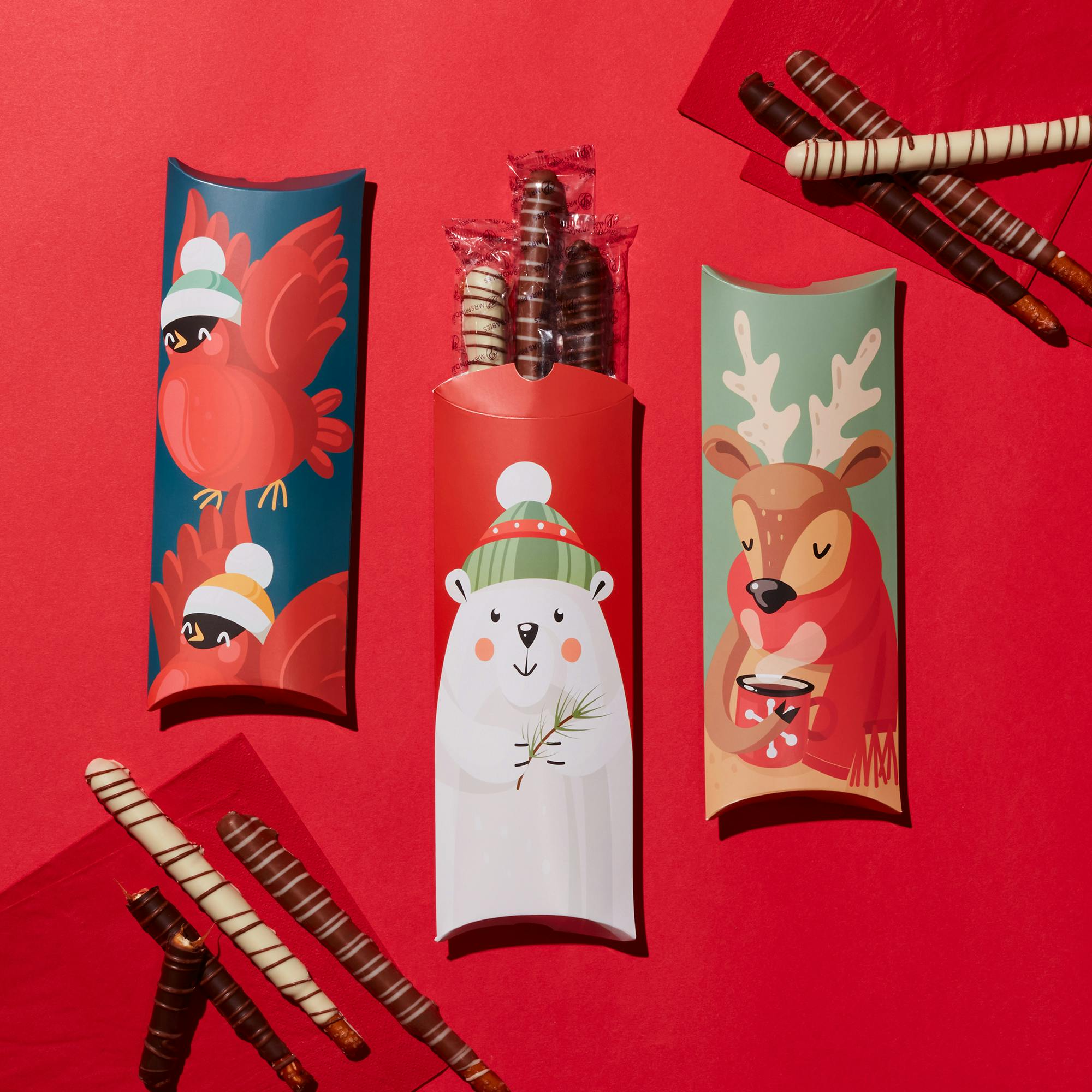 Holiday Chocolate Caramel Pretzel Rod Gift Set - 3 Pack by Mrs. Prindables Gourmet Caramel Apples - Alternate image 3