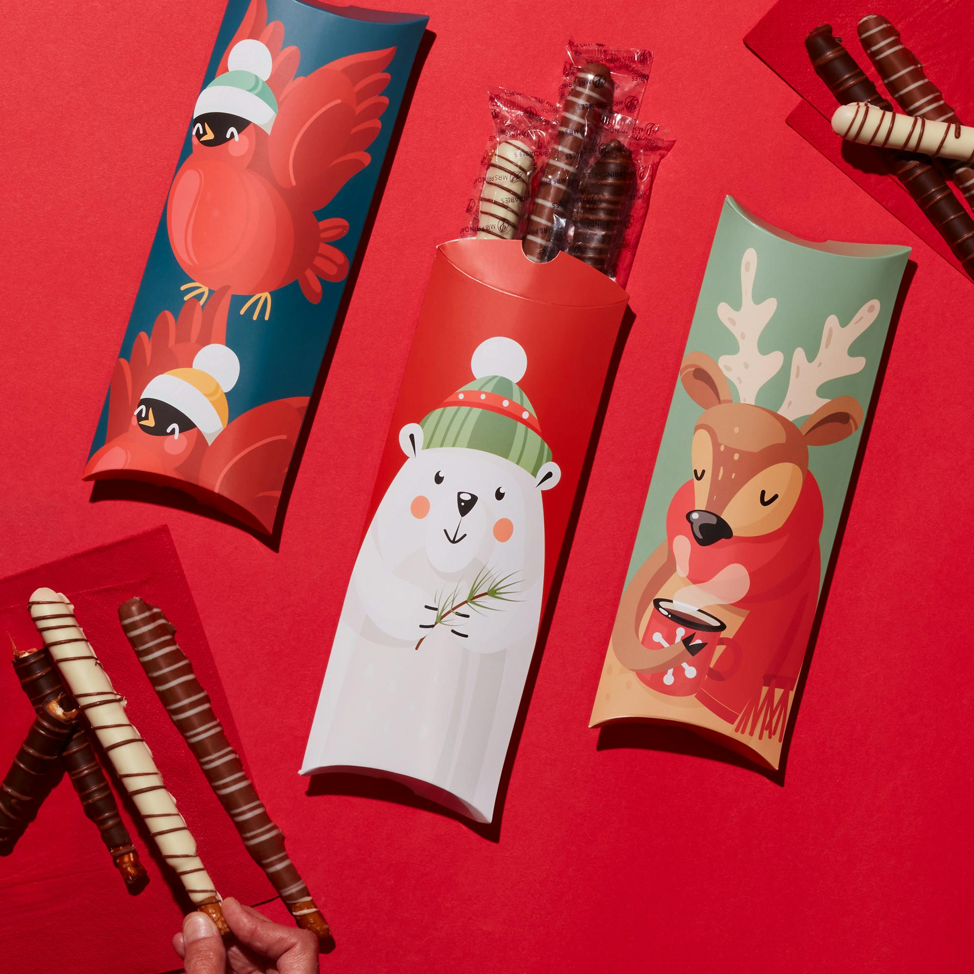 Holiday Chocolate Caramel Pretzel Rod Gift Set - 3 Pack by Mrs. Prindables Gourmet Caramel Apples - Alternate image 2