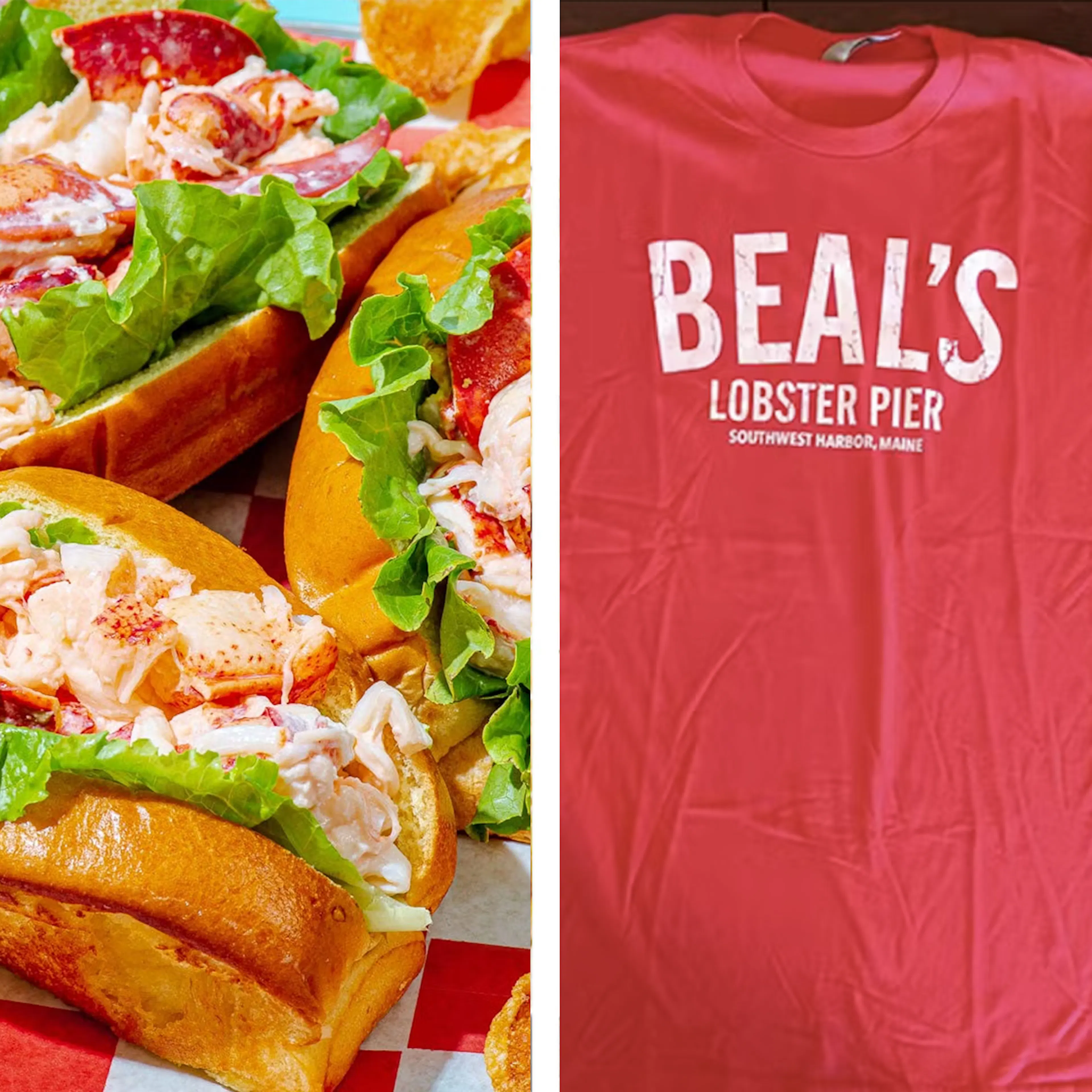 Beal's Famous Lobster Roll Kit + Shirt Gift Set by Beal's Lobster Pier