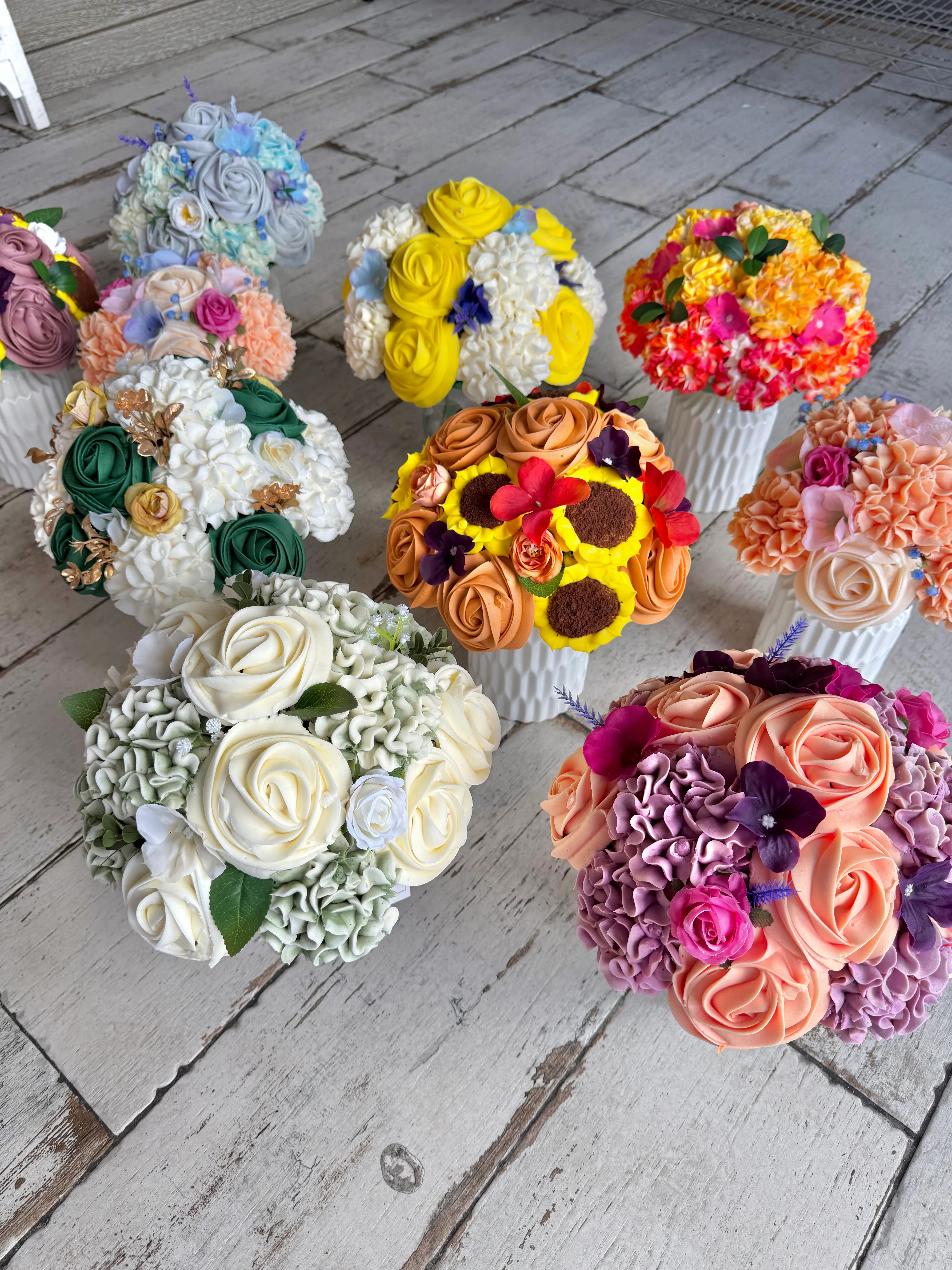 Desert Rose Cupcake Bouquet by Baked Bouquet - Alternate image 1