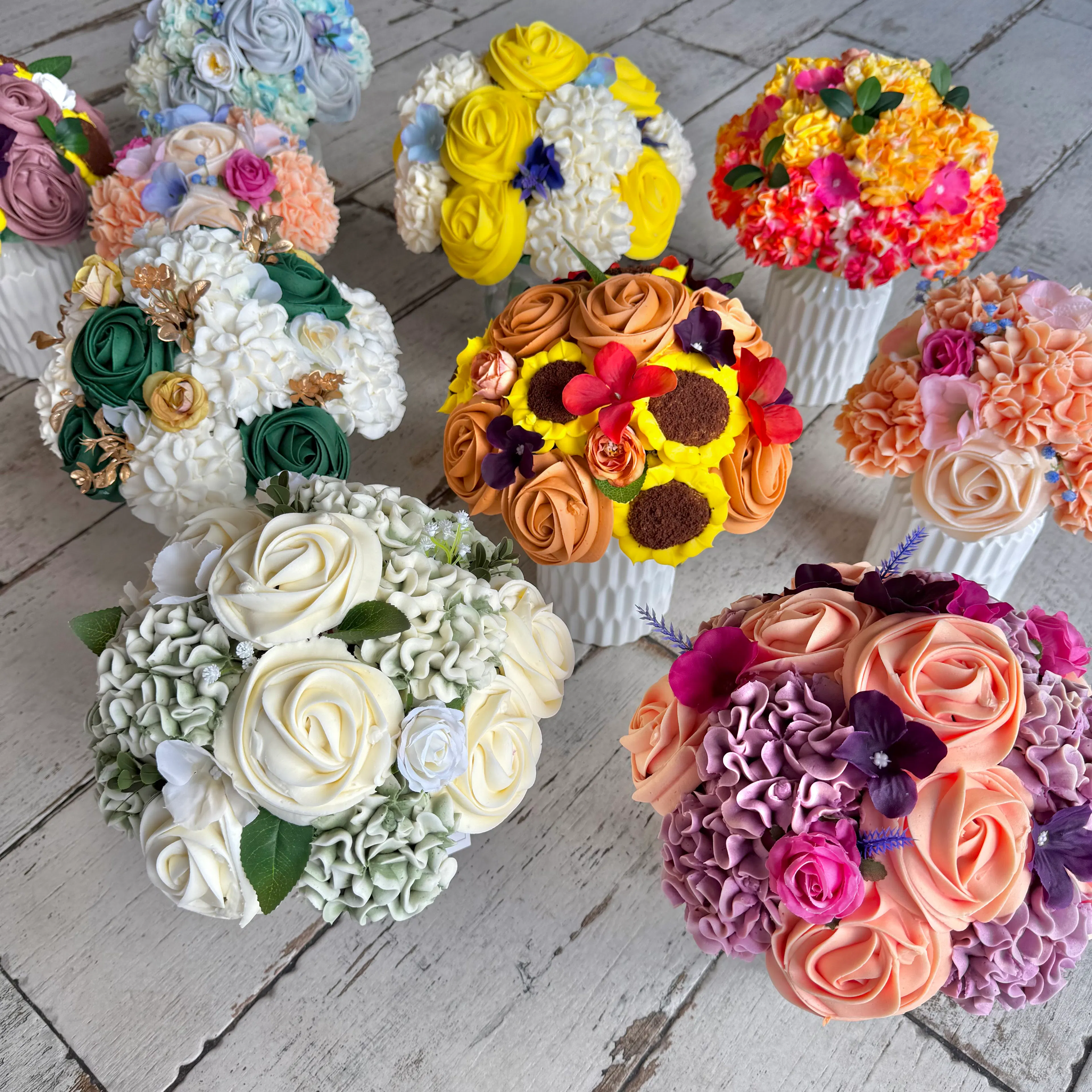 Desert Rose Cupcake Bouquet by Baked Bouquet - Alternate image 1