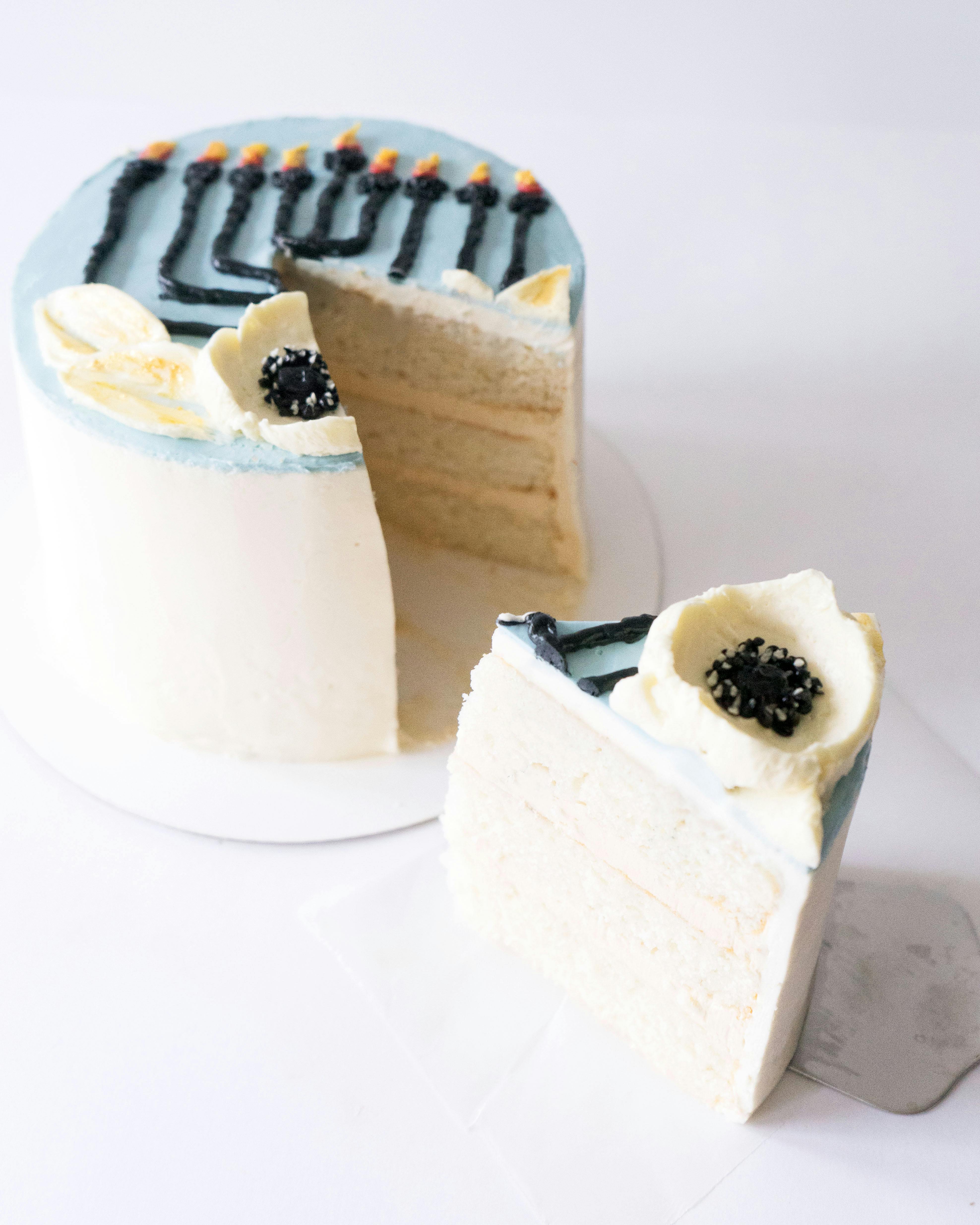 Hanukkah Decorated Vanilla Cake with Biscoff Buttercream by Miri Nadler Cakes - Alternate image 1