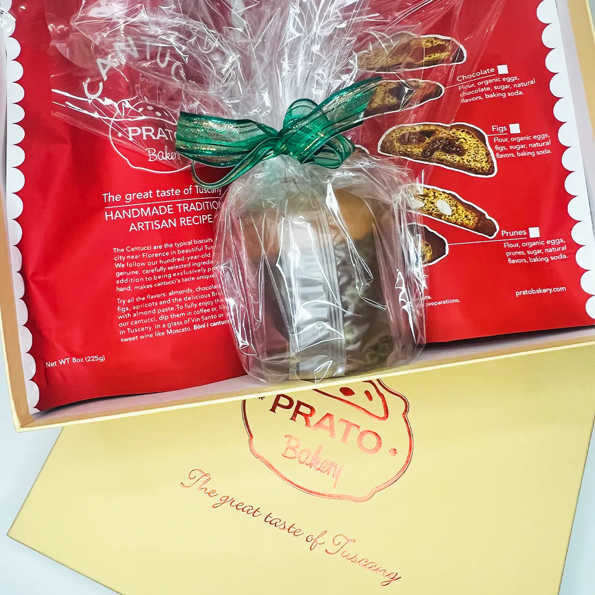 Cantucci Biscotti +  Classic Panettone Holiday Gift Box by Prato Bakery