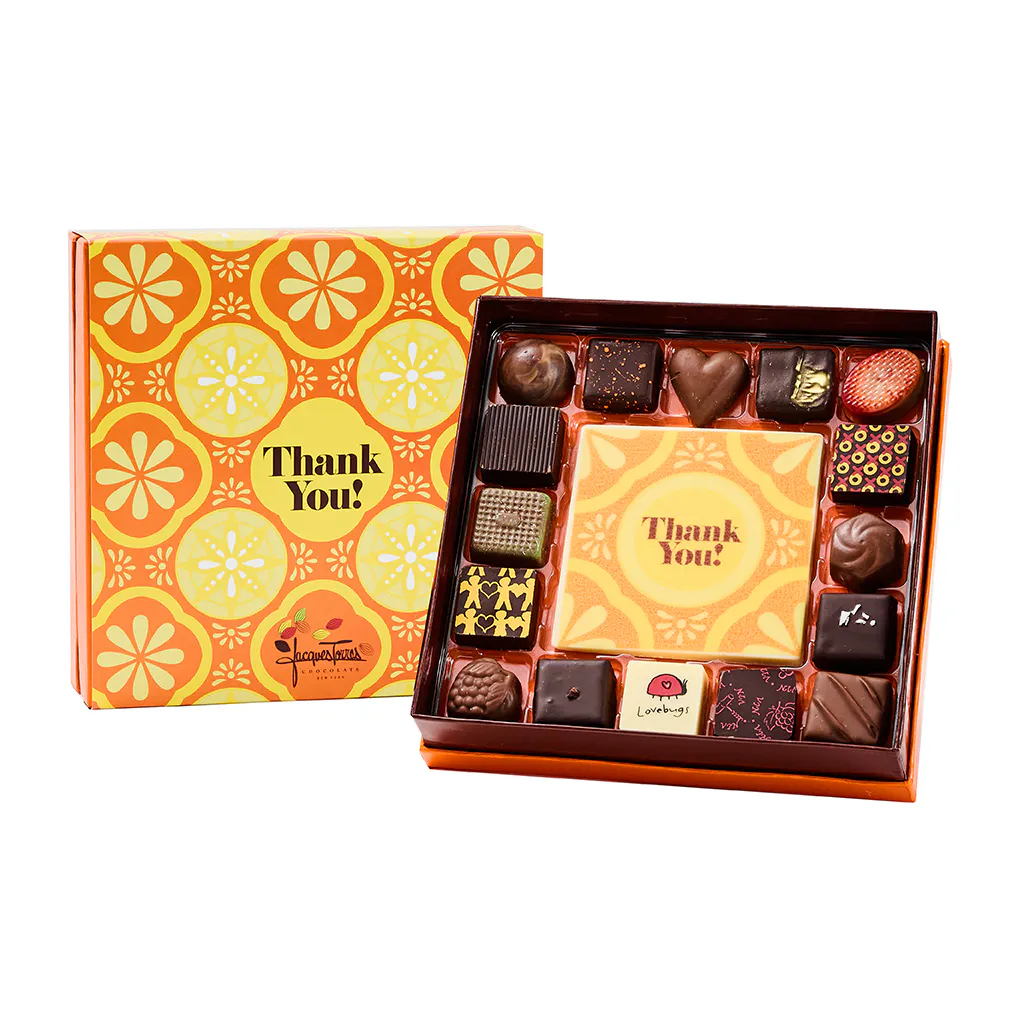 "Thank You" Bonbon Gift Box - 16 Pack by Jacques Torres Chocolate
