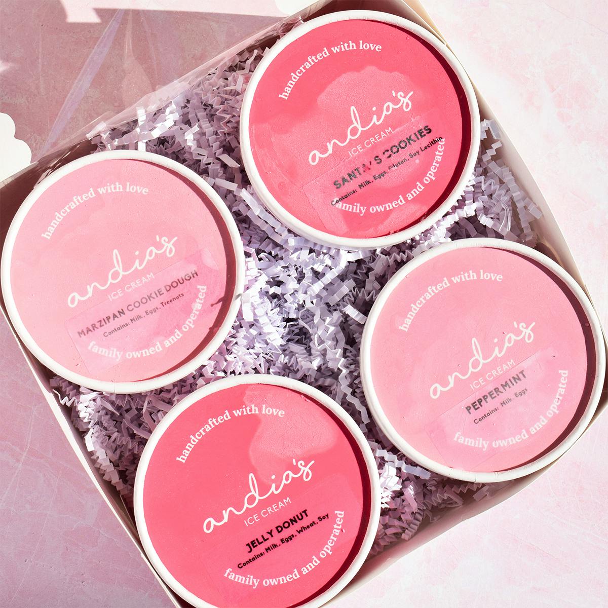 Tis The Season Ice Cream Sampler - 4 Pints by Andia's Ice Cream - Alternate image 1