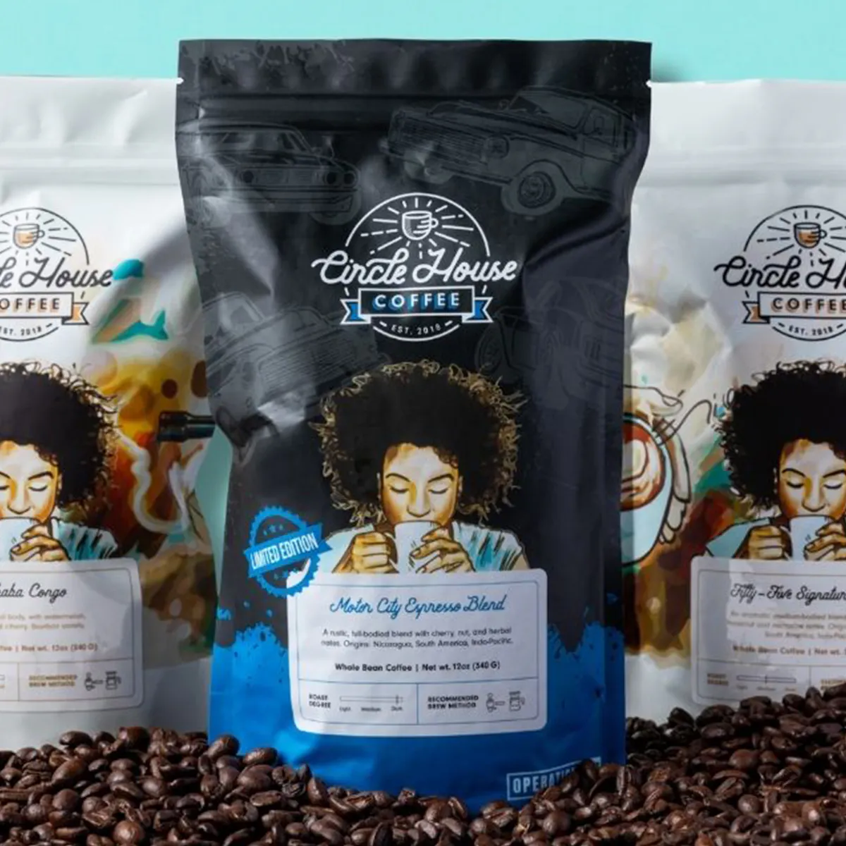 Motor City Blend Limited Edition Dark Roast Coffee - 12 oz. by Circle House Coffee - Alternate image 2