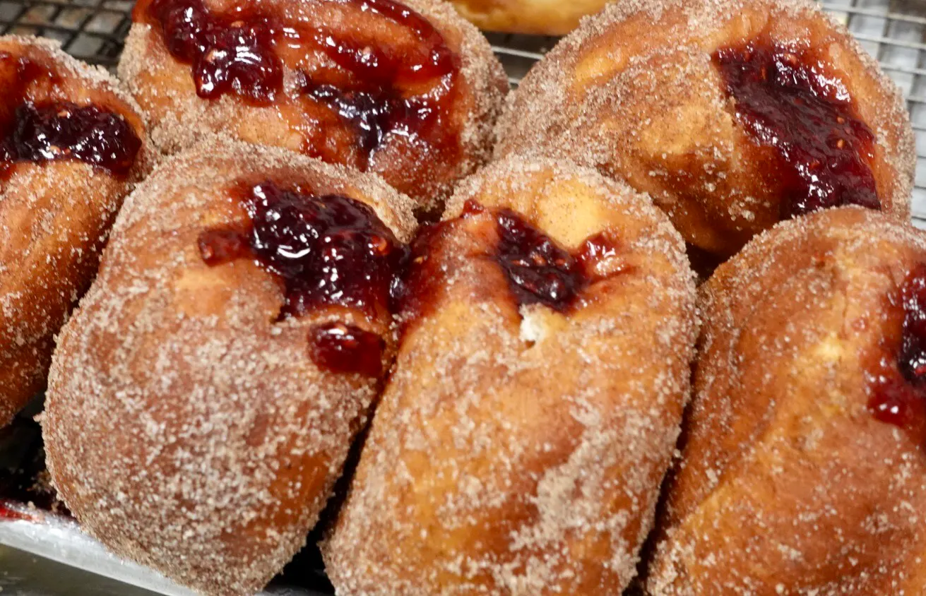 Raspberry Jelly Donuts - 6 Pack by Mark's Off Madison - Alternate image 1