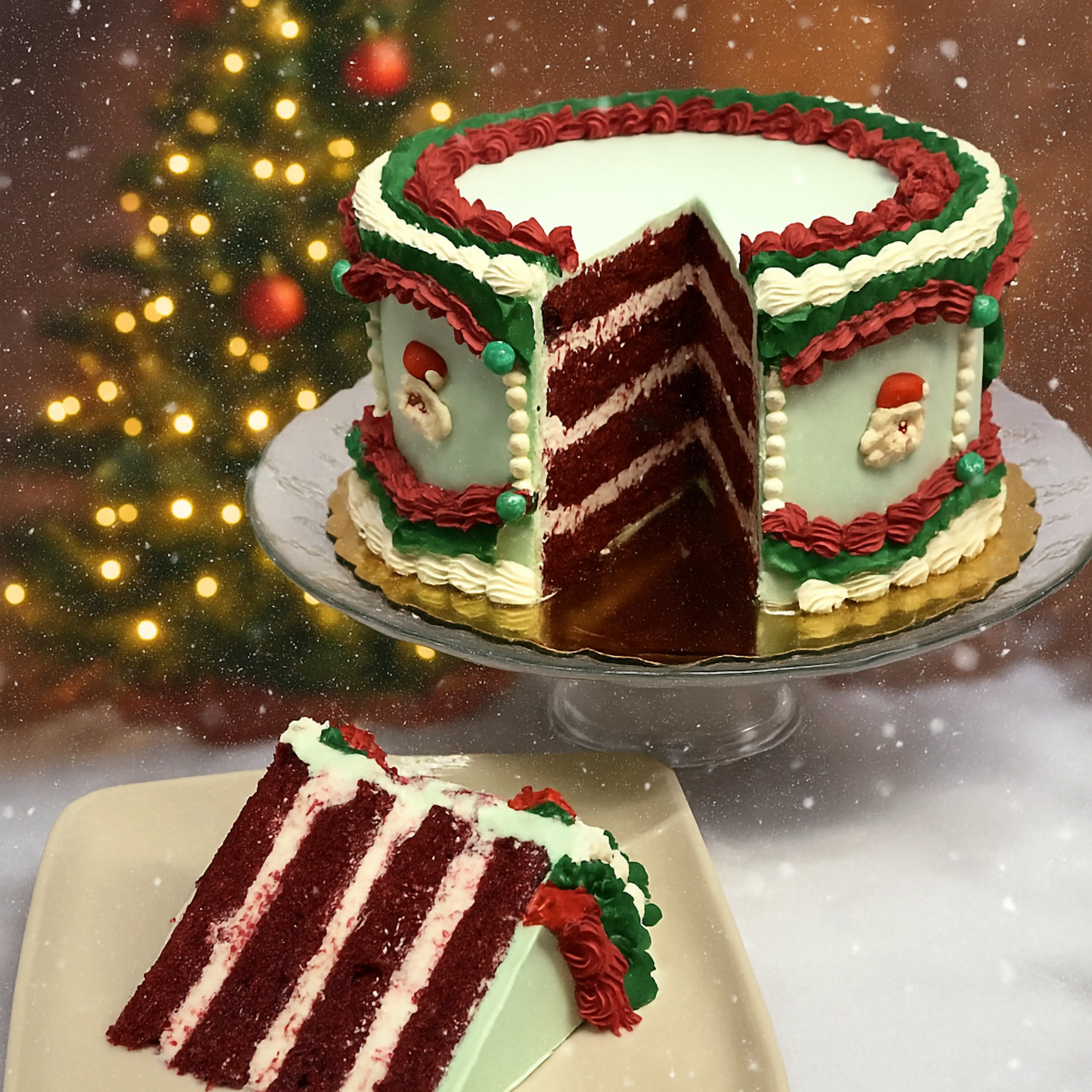 Vintage Christmas Spirit Cake - 8" by The Goddess and Grocer - Alternate image 1