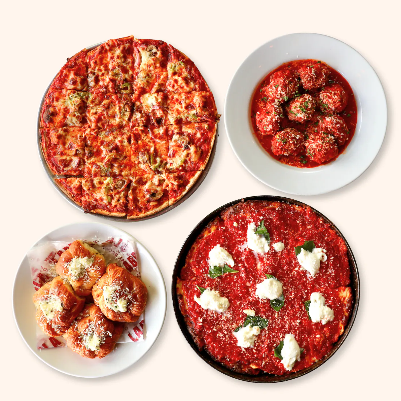 "From Chicago With Love" Pizza + Meatballs + Garlic Knot Combo by Labriola Chicago