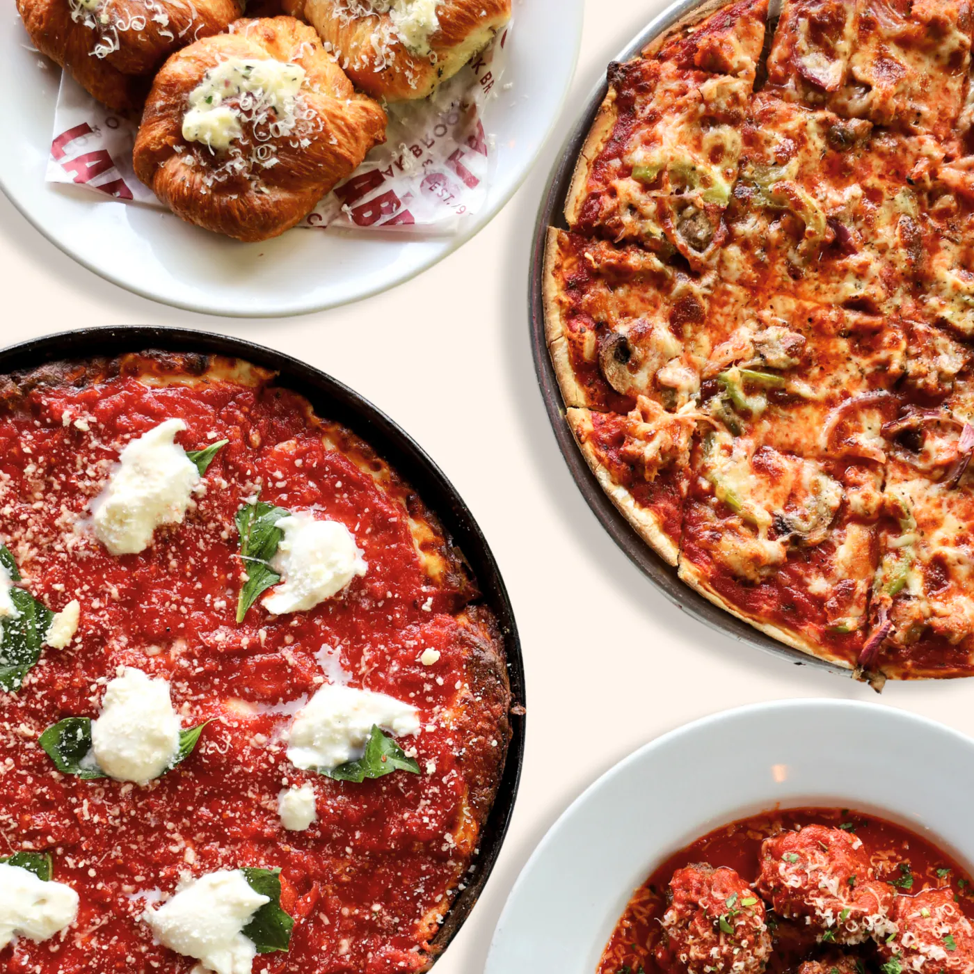 "From Chicago With Love" Pizza + Meatballs + Garlic Knot Combo by Labriola Chicago - Alternate image 1