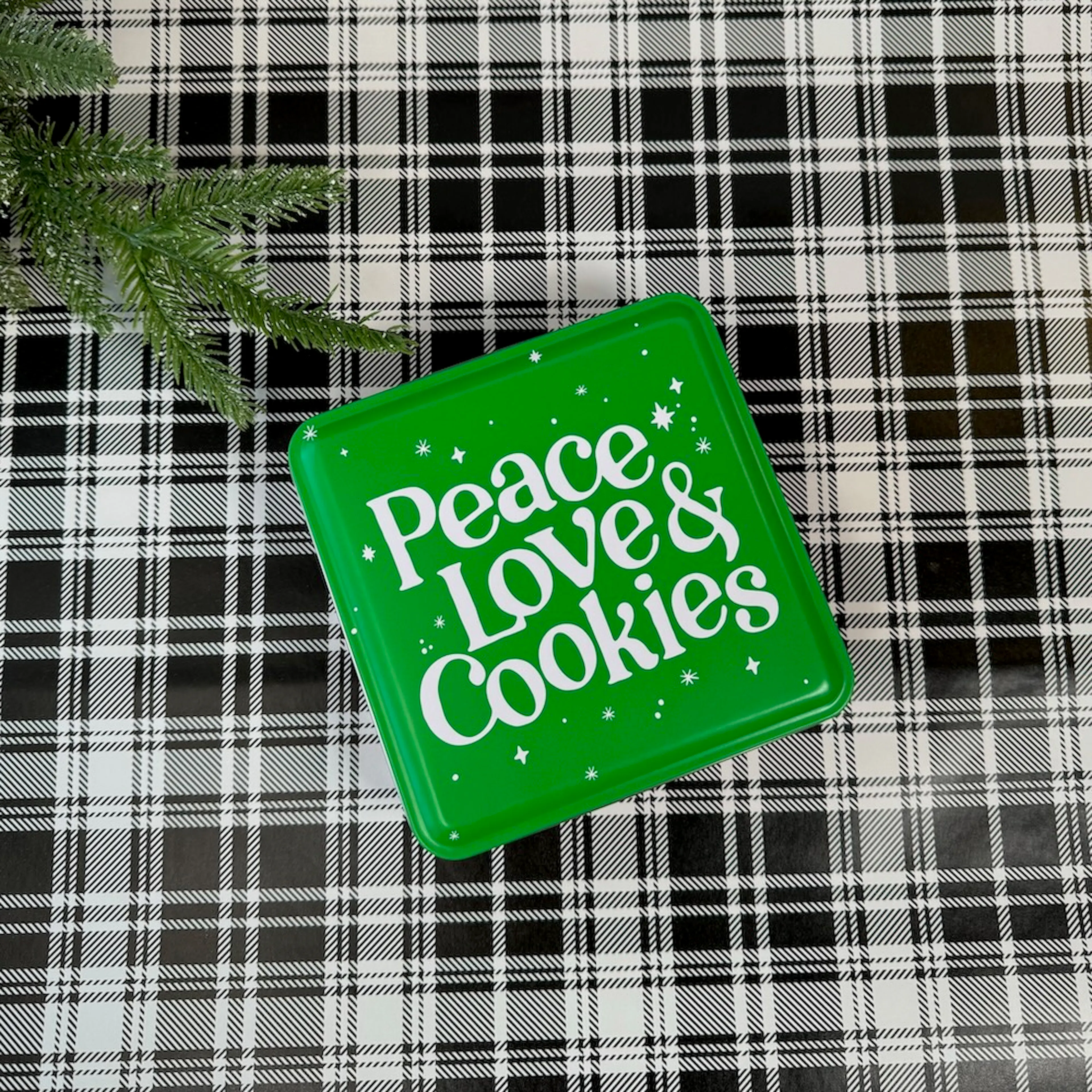 "Peace & Poinsettia" Holiday Cookie Gift Tin Tray by Byrd's Famous Cookies - Alternate image 1