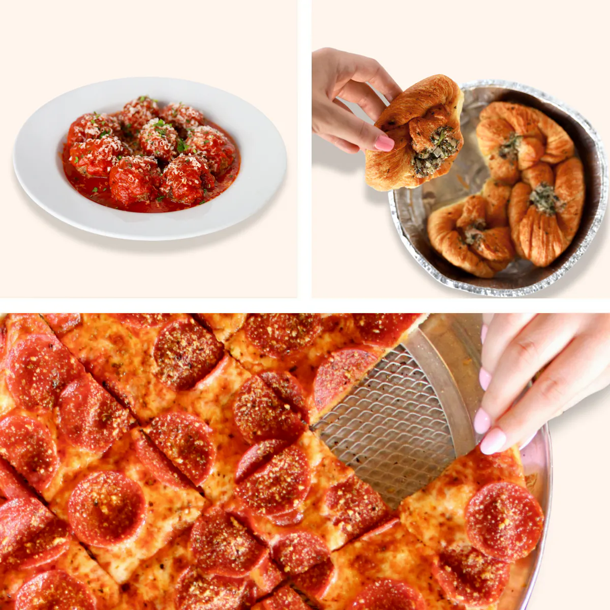 Thin Crust Pizza + Meatballs + Garlic Knot Combo by Labriola Chicago