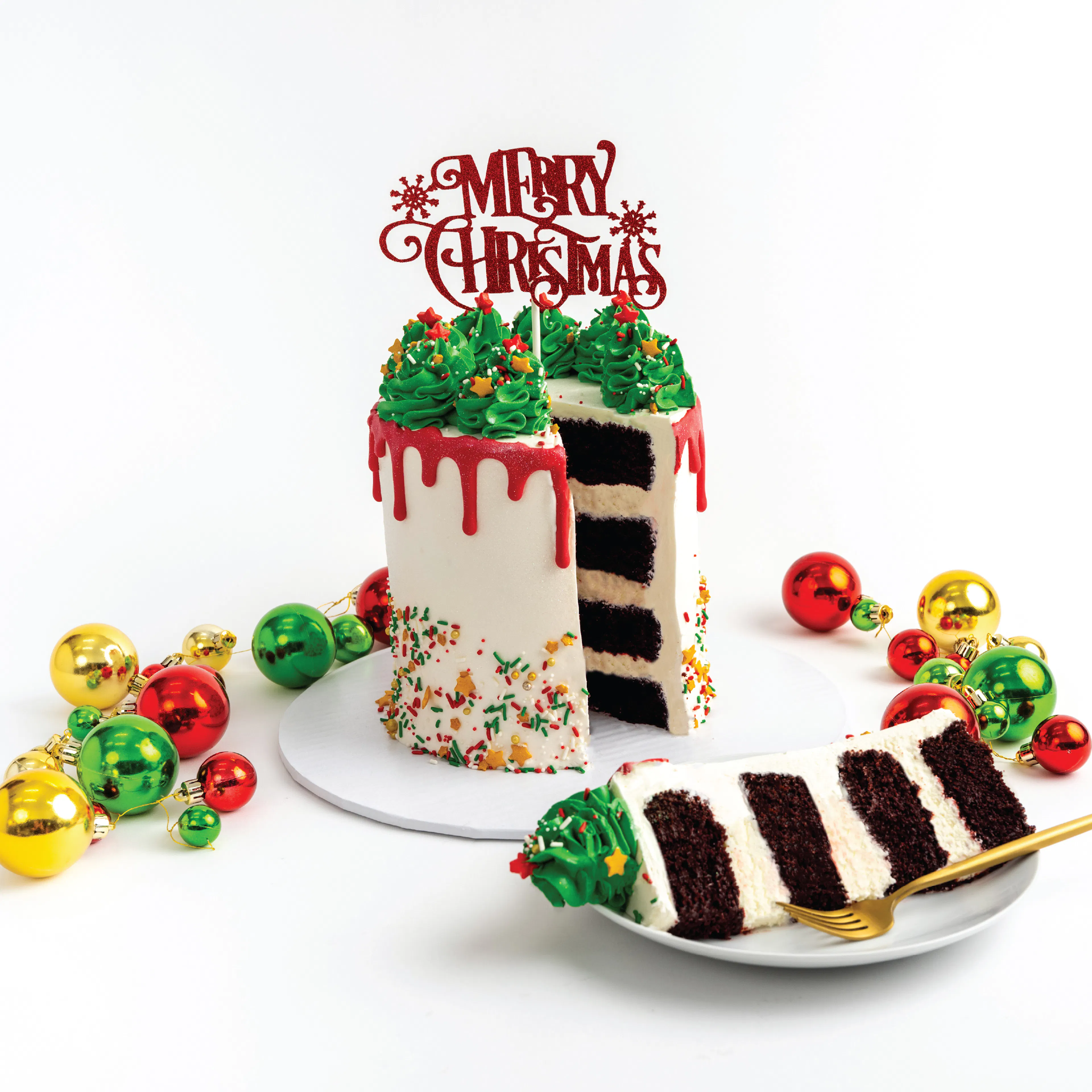 Christmas Drip Red Velvet Cake by Sweet E's Bake Shop
