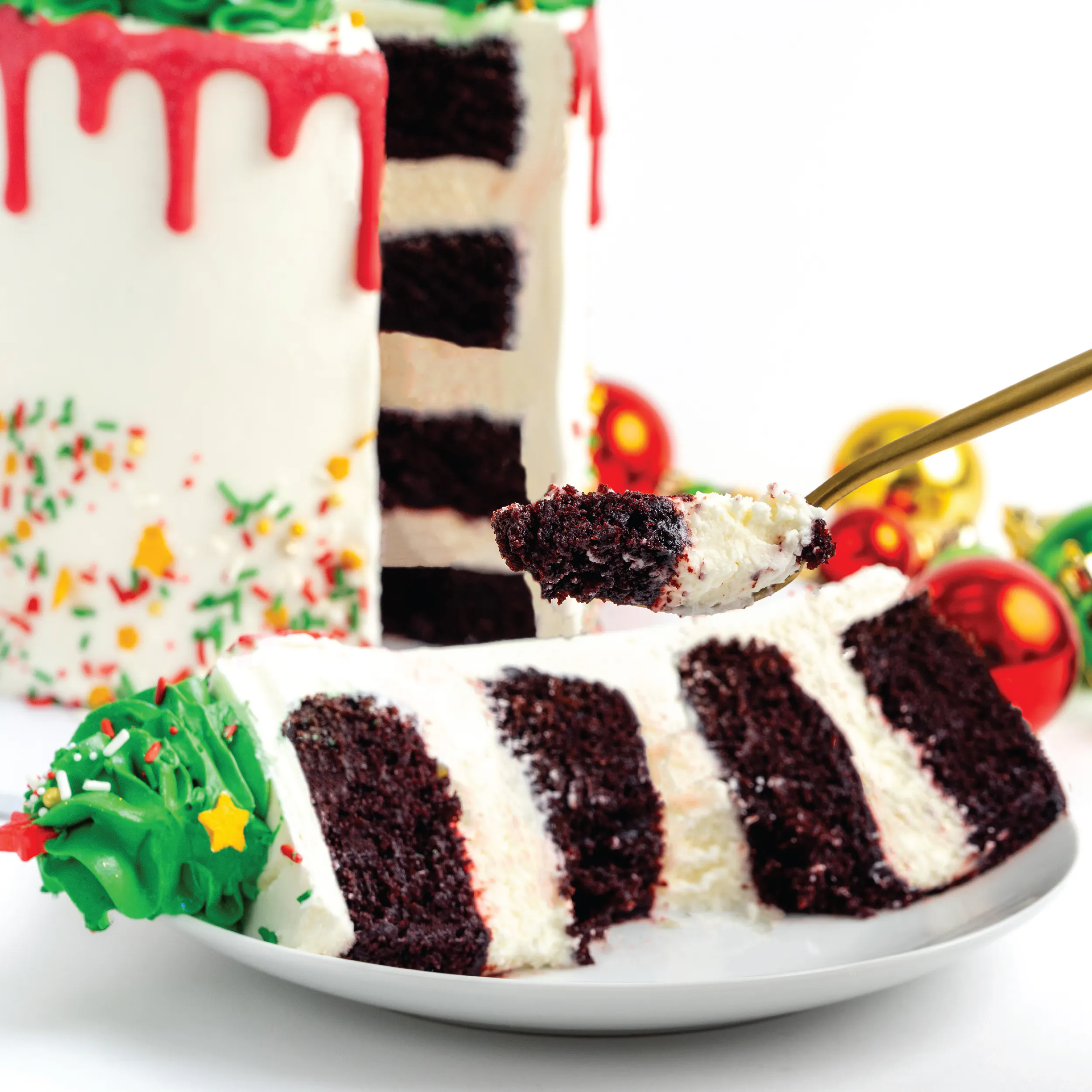Christmas Drip Red Velvet Cake by Sweet E's Bake Shop - Alternate image 3