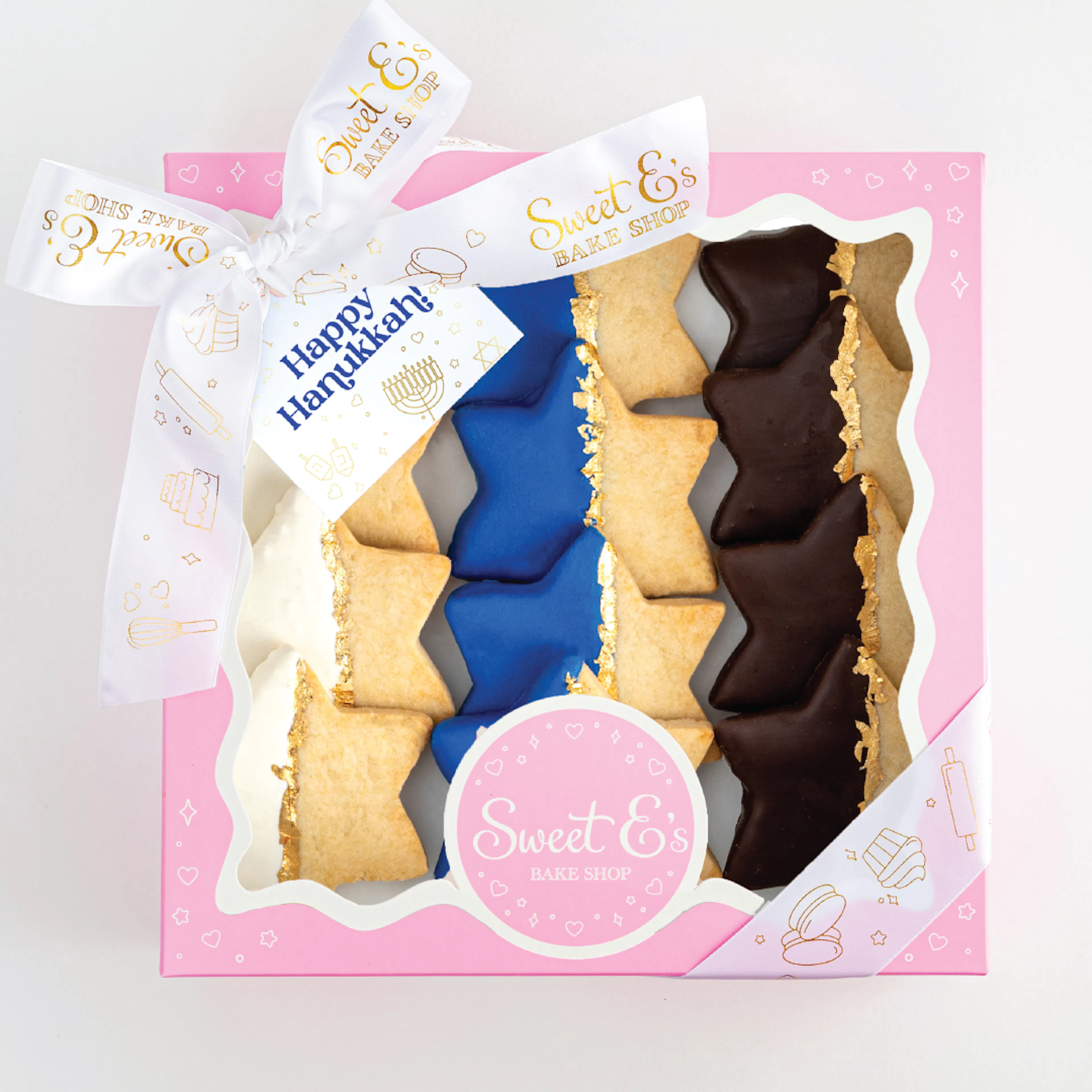 Chocolate Dipped Star of David Cookies - 12 Pack by Sweet E's Bake Shop - Alternate image 1