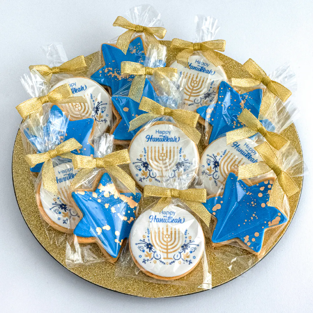 Happy Hanukkah Cookies by Sweet E's Bake Shop