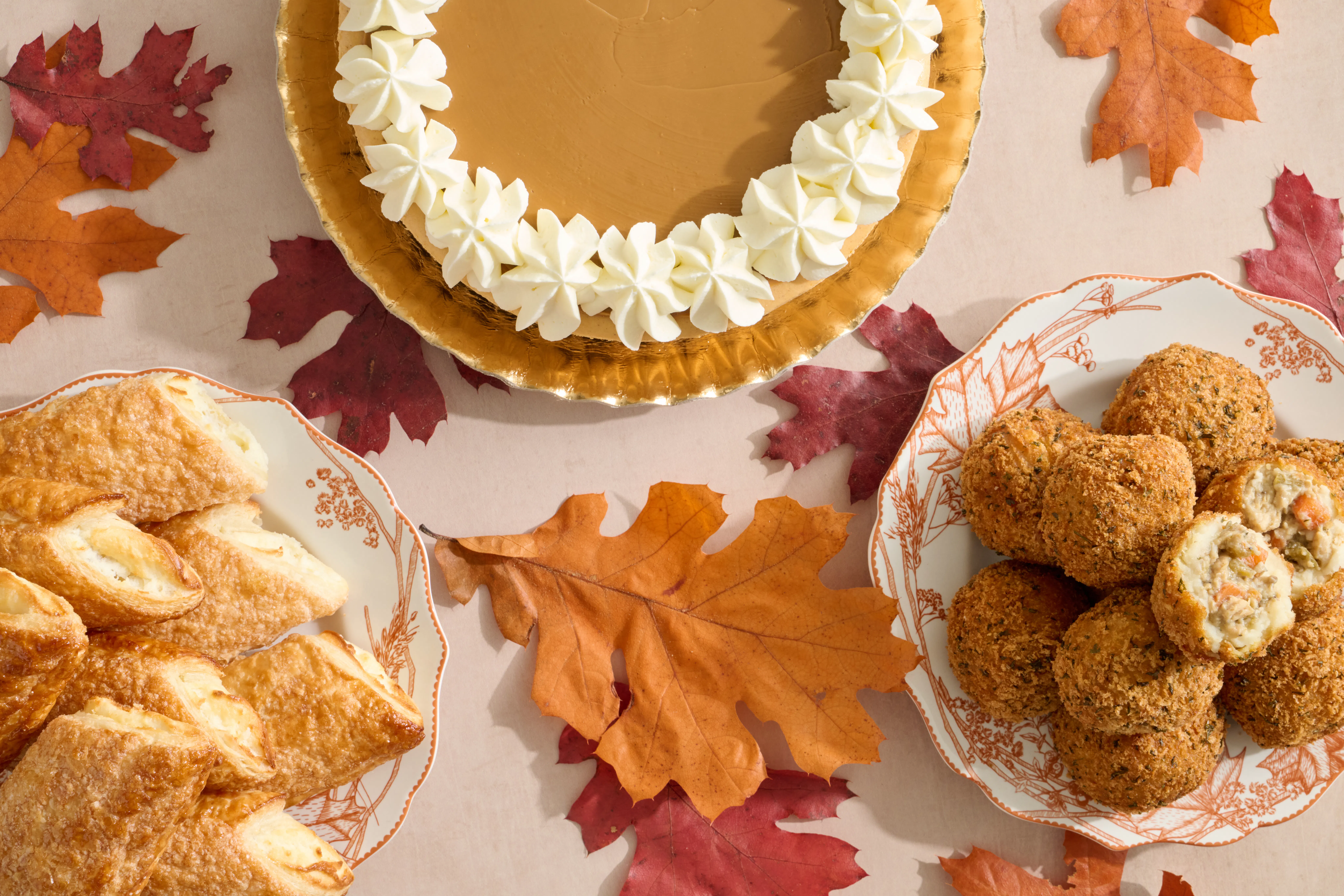 Thanksgiving Bundle - Pumpkin Cheesecake + Turkey & Gravy Potato Ball + Cheese Roll by Porto's Bakery - Alternate image 1