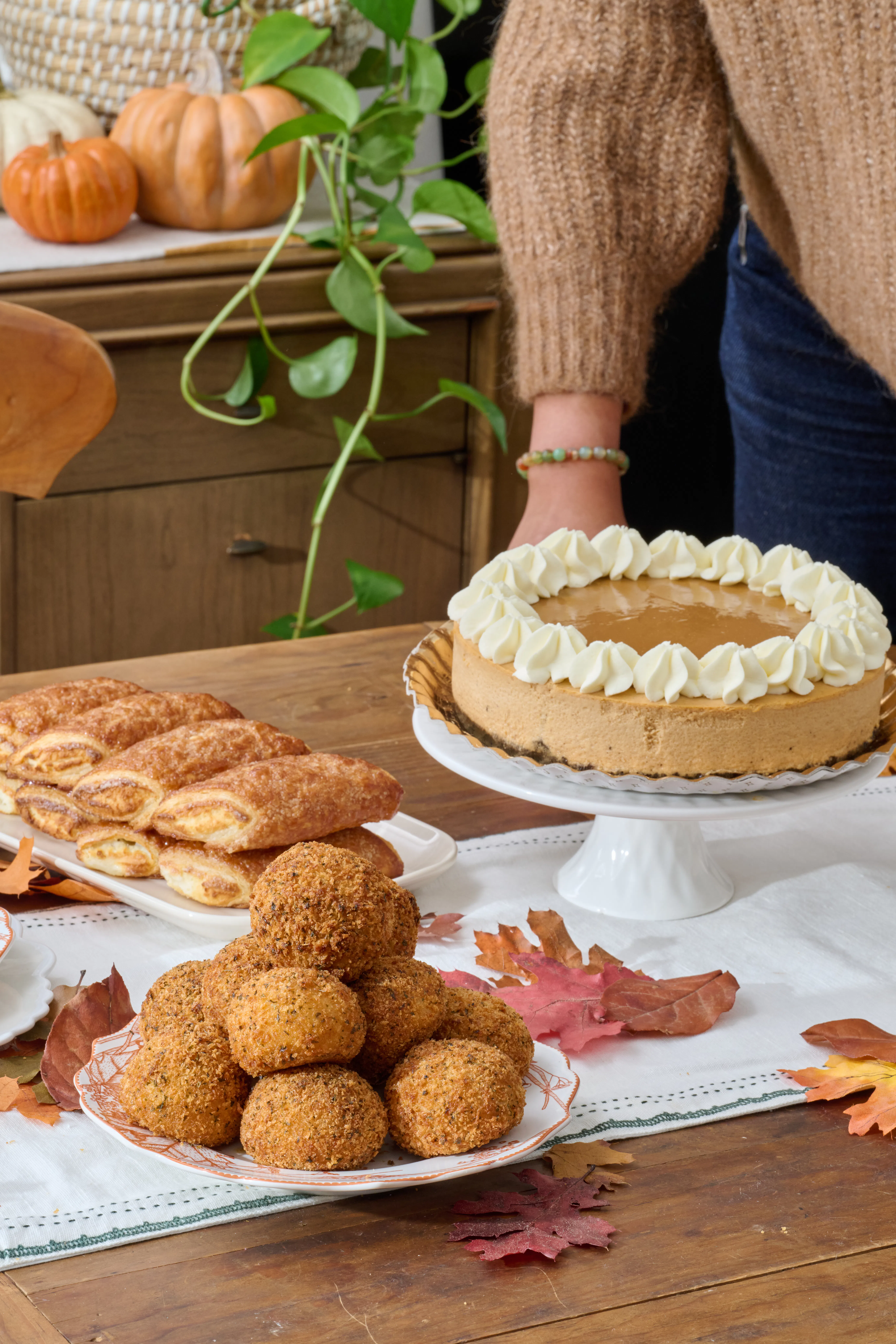 Thanksgiving Bundle - Pumpkin Cheesecake + Turkey & Gravy Potato Ball + Cheese Roll by Porto's Bakery