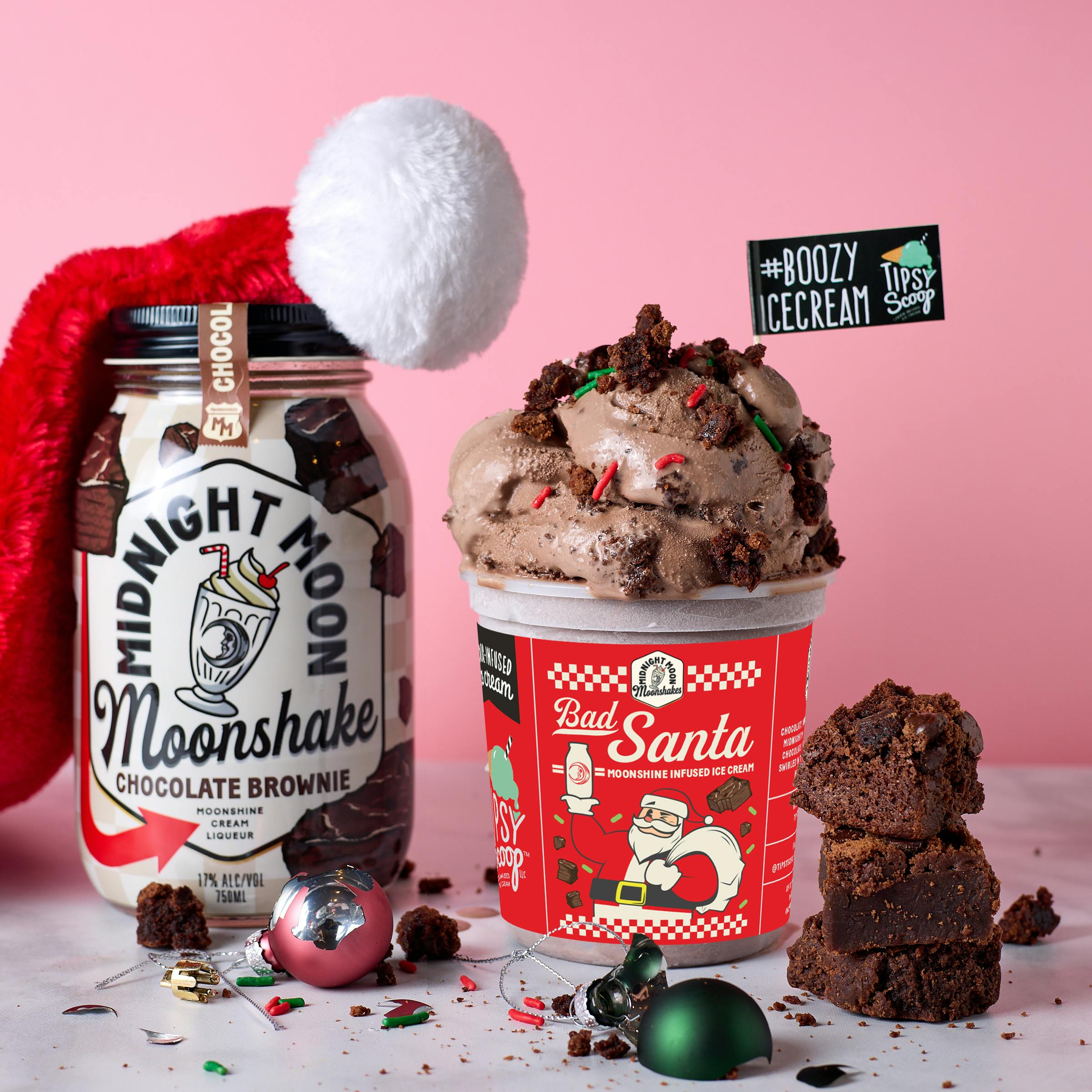 "Bad Santa" Moonshine Ice Cream + Tote Bag - 4 Pints by Tipsy Scoop Boozy Ice Cream - Alternate image 3