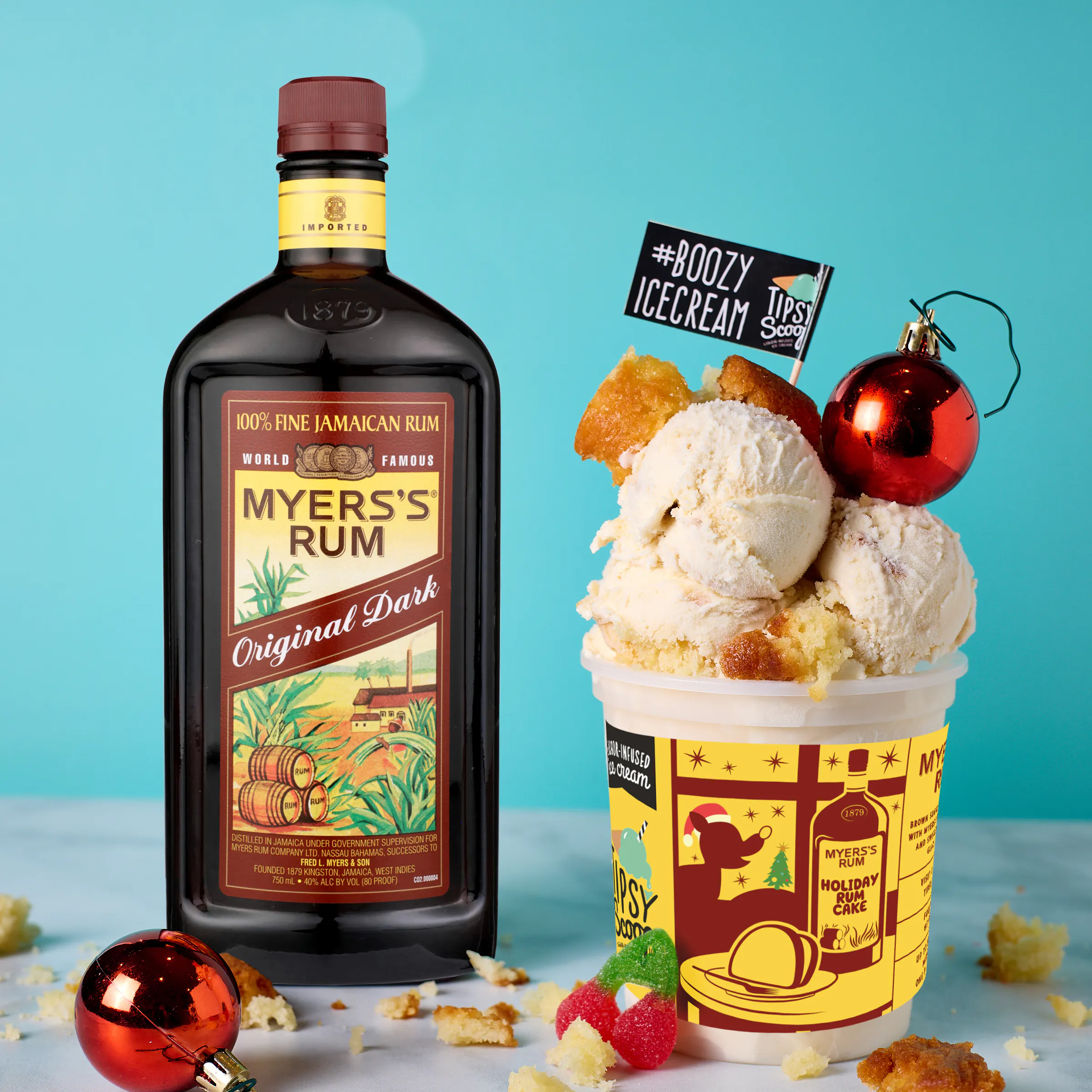 "Rum Rum Rudolph" Rum Cake Ice Cream + Tote Bag - 4 Pints by Tipsy Scoop Boozy Ice Cream - Alternate image 3