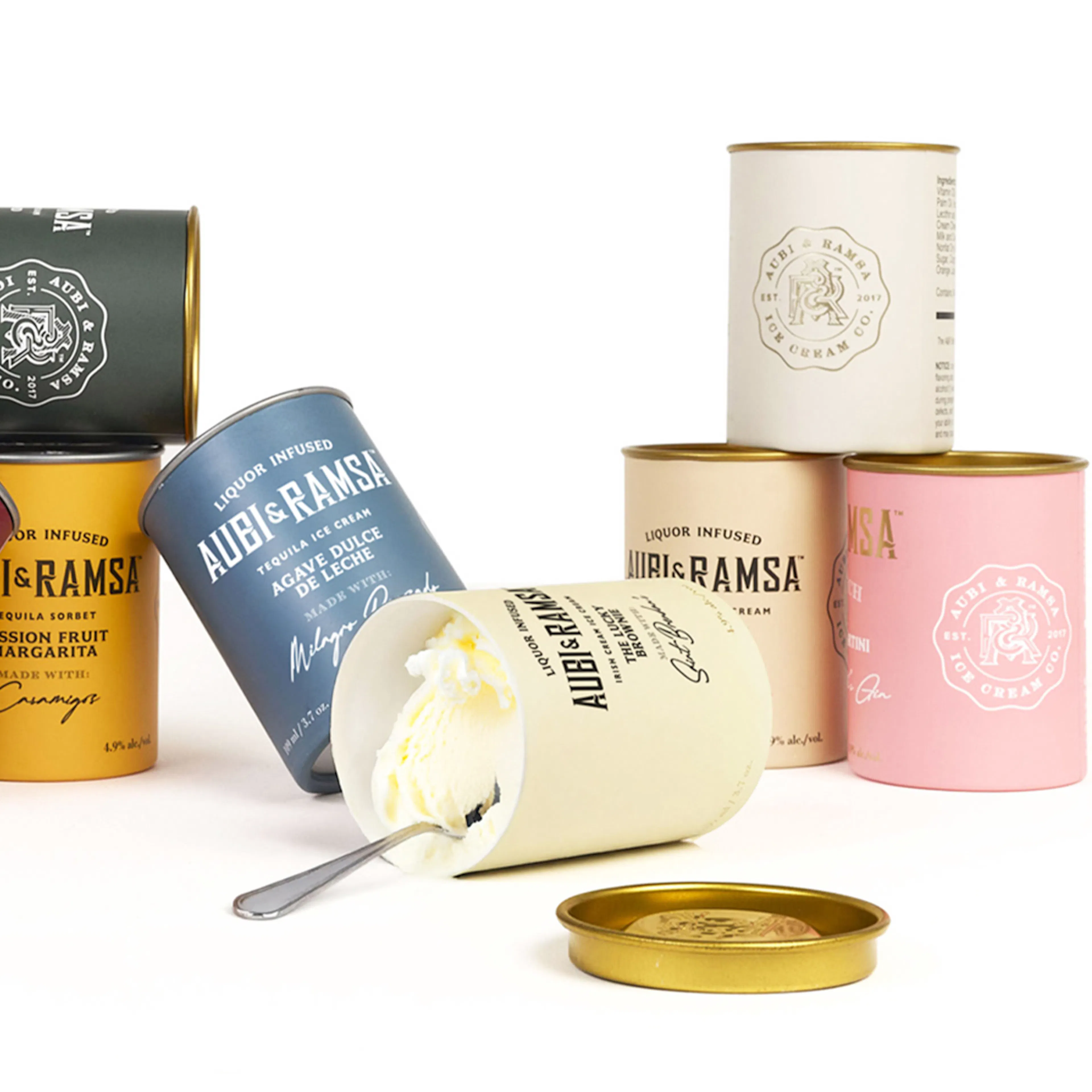 Liquor-Infused Ice Cream Sampler - 16 Pack by Aubi & Ramsa