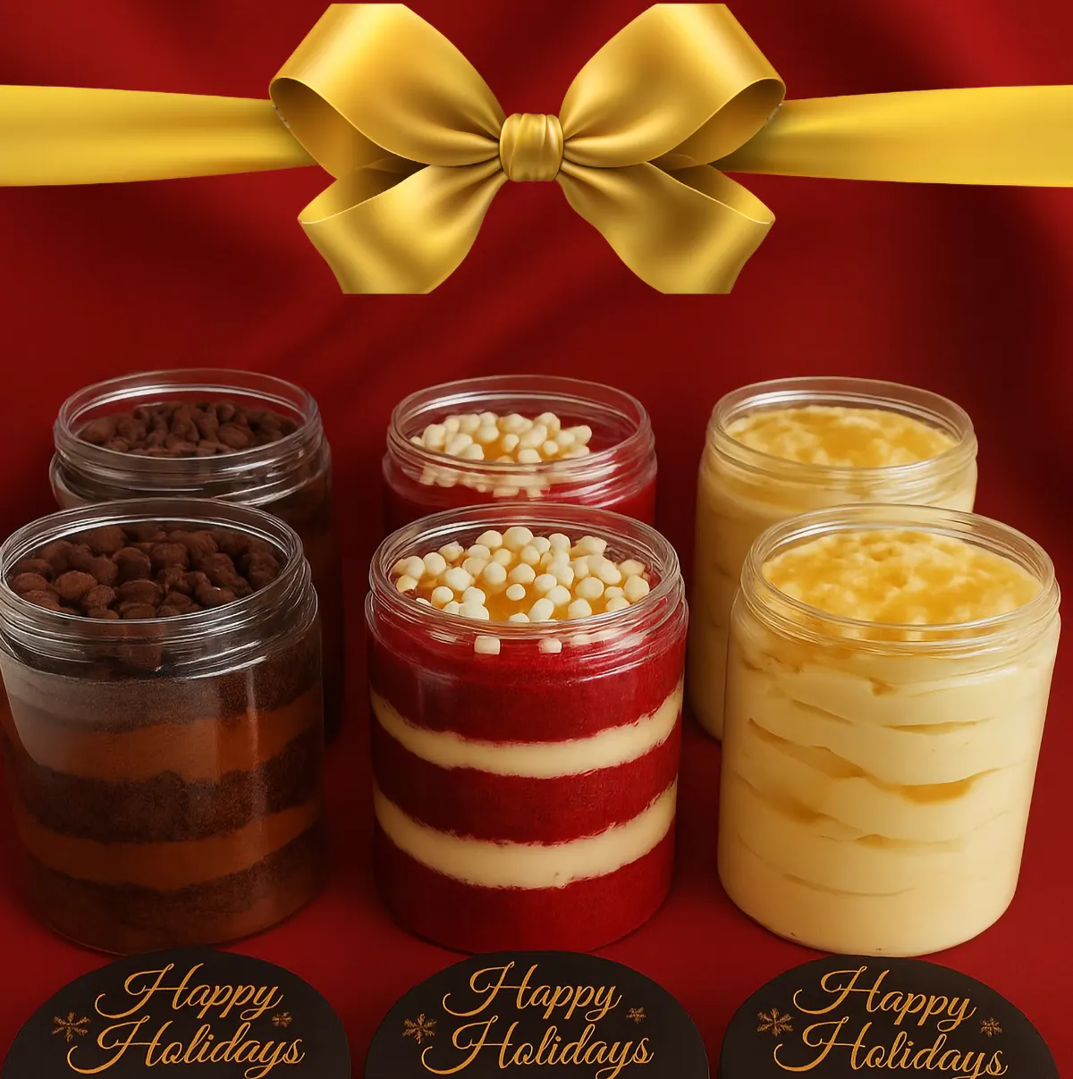 Holiday Dessert Cupcake Jars - 6 Pack by Brooklyn Cupcake