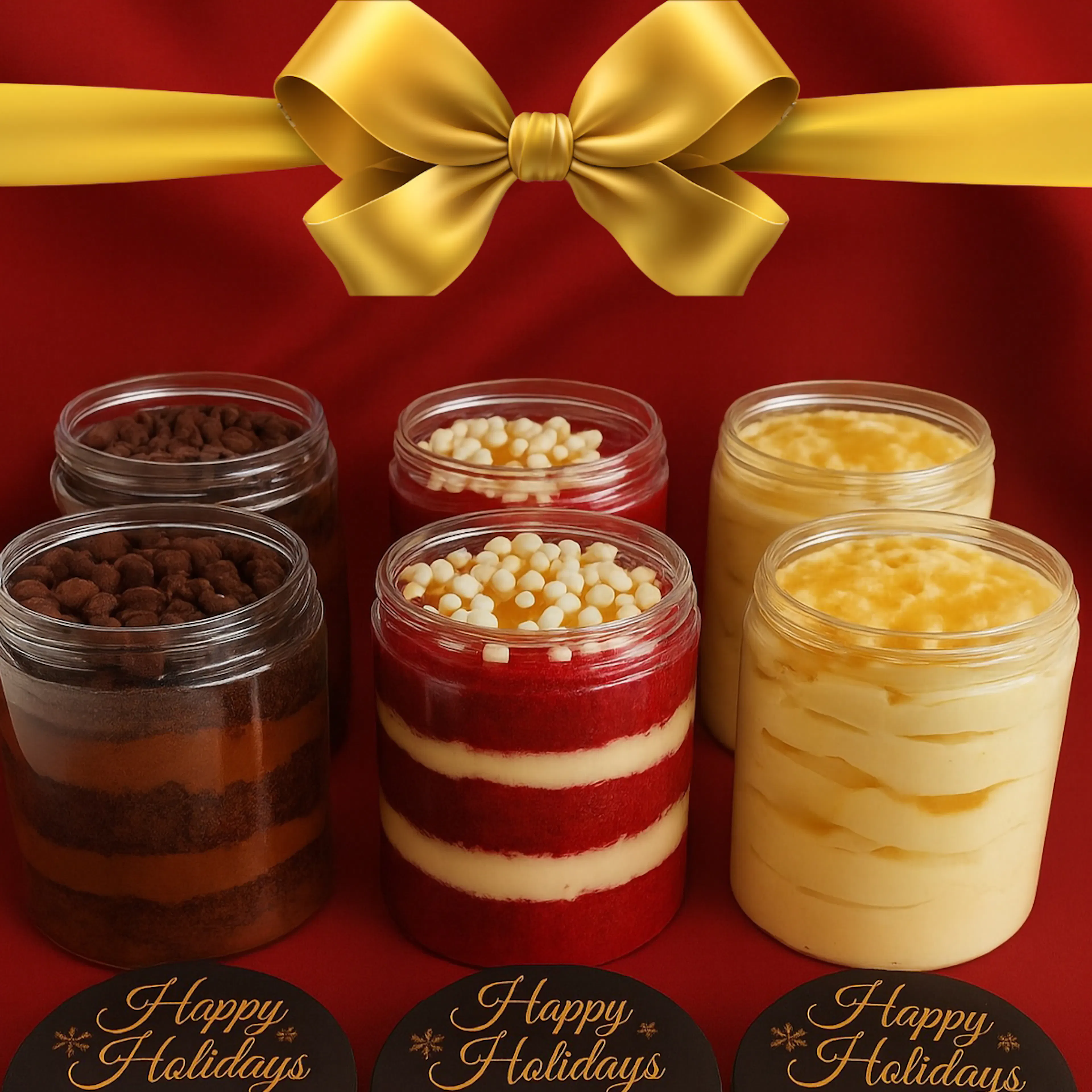 Holiday Dessert Cupcake Jars - 6 Pack by Brooklyn Cupcake